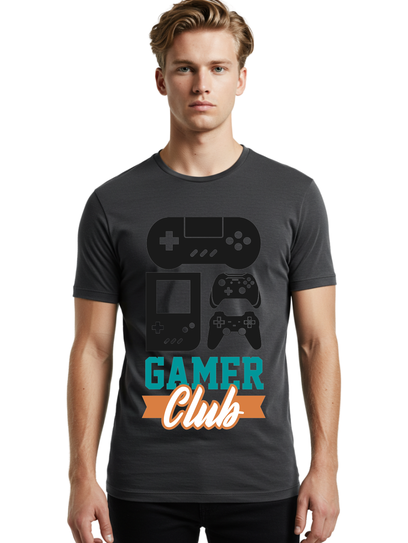 Gamer-Club Men'S Graphic Tee, 100% Cotton, Comfortable Casual Summer Wear, Machine Washable, Gaming Club, Gamer Community, Game Controllers, Video Games, Gamepad, Gaming Console, Game Controller Graphics, Gaming Accessories, Game Night - Aaa633 16