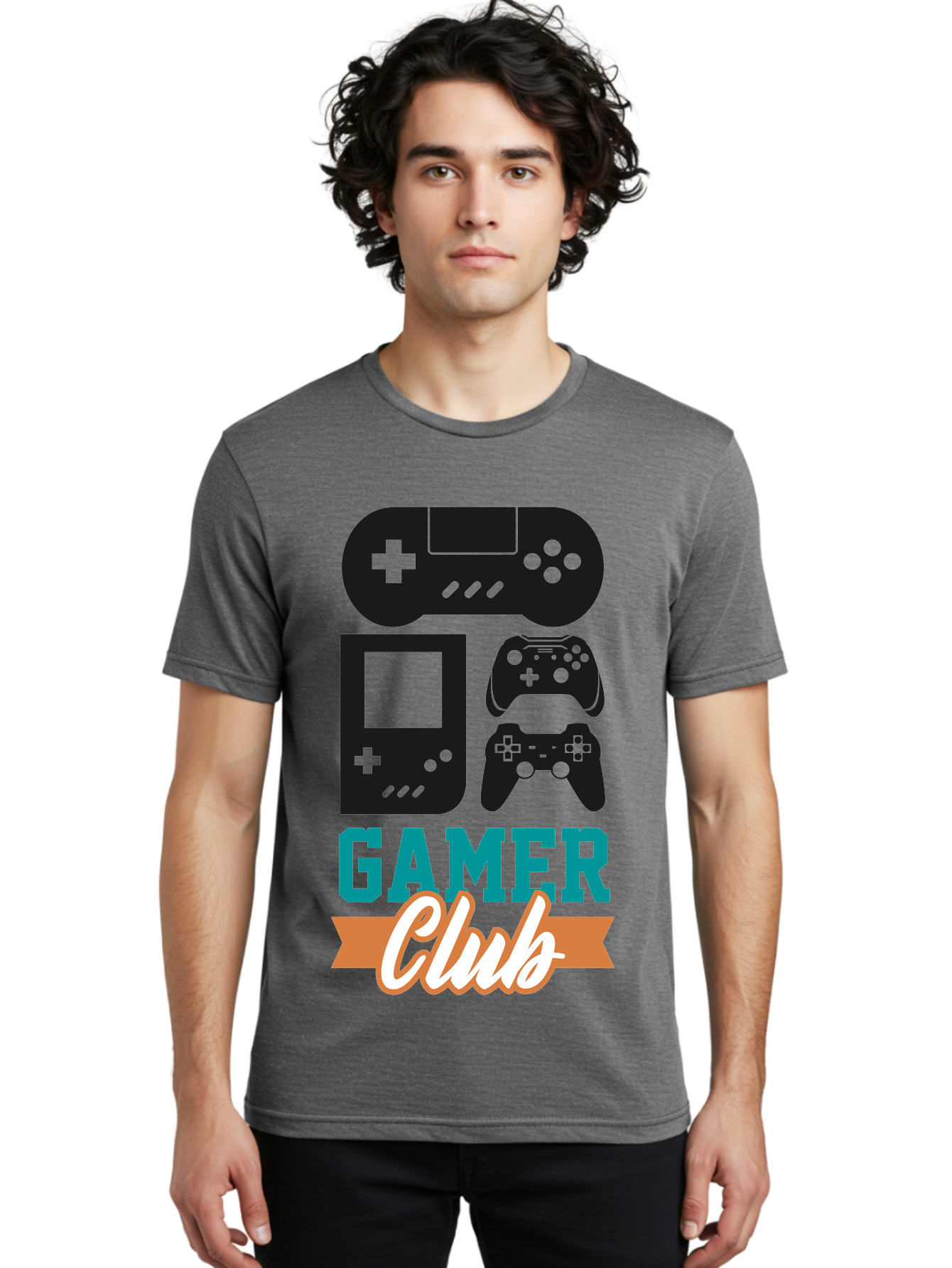 Gamer-Club Men'S Graphic Tee, 100% Cotton, Comfortable Casual Summer Wear, Machine Washable, Gaming Club, Gamer Community, Game Controllers, Video Games, Gamepad, Gaming Console, Game Controller Graphics, Gaming Accessories, Game Night - Aaa633 28