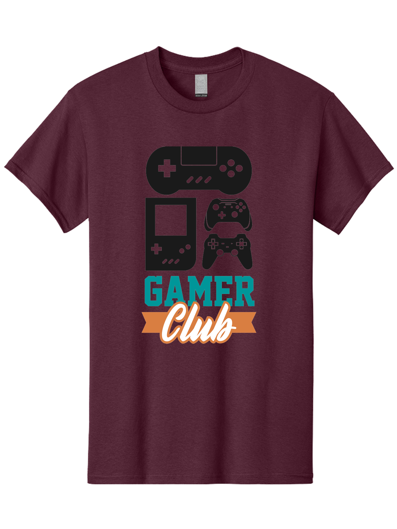 Gamer-Club Men'S Graphic Tee, 100% Cotton, Comfortable Casual Summer Wear, Machine Washable, Gaming Club, Gamer Community, Game Controllers, Video Games, Gamepad, Gaming Console, Game Controller Graphics, Gaming Accessories, Game Night - Aaa633 25