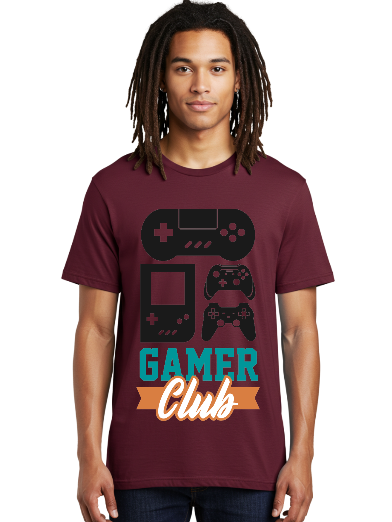 Gamer-Club Men'S Graphic Tee, 100% Cotton, Comfortable Casual Summer Wear, Machine Washable, Gaming Club, Gamer Community, Game Controllers, Video Games, Gamepad, Gaming Console, Game Controller Graphics, Gaming Accessories, Game Night - Aaa633 26