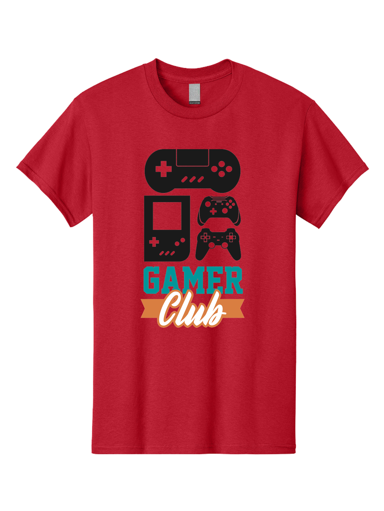 Gamer-Club Men'S Graphic Tee, 100% Cotton, Comfortable Casual Summer Wear, Machine Washable, Gaming Club, Gamer Community, Game Controllers, Video Games, Gamepad, Gaming Console, Game Controller Graphics, Gaming Accessories, Game Night - Aaa633 23