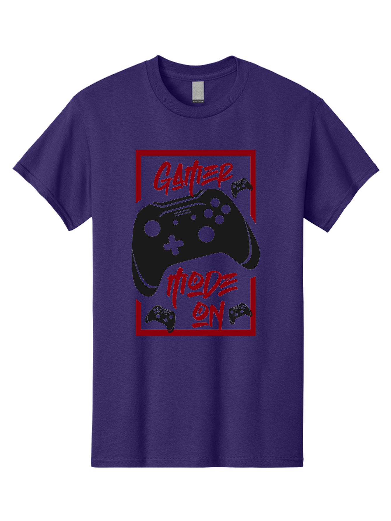 Gamer-Mode-On Men'S Graphic Tee, 100% Cotton, Comfortable Casual Summer Wear, Machine Washable, Game Controller, Gaming Graphics, Video Game Console, Game Mode On, Gather Mode, Gamer Culture, Gaming Community, Game On, Red And Green Design - Aaa634 27