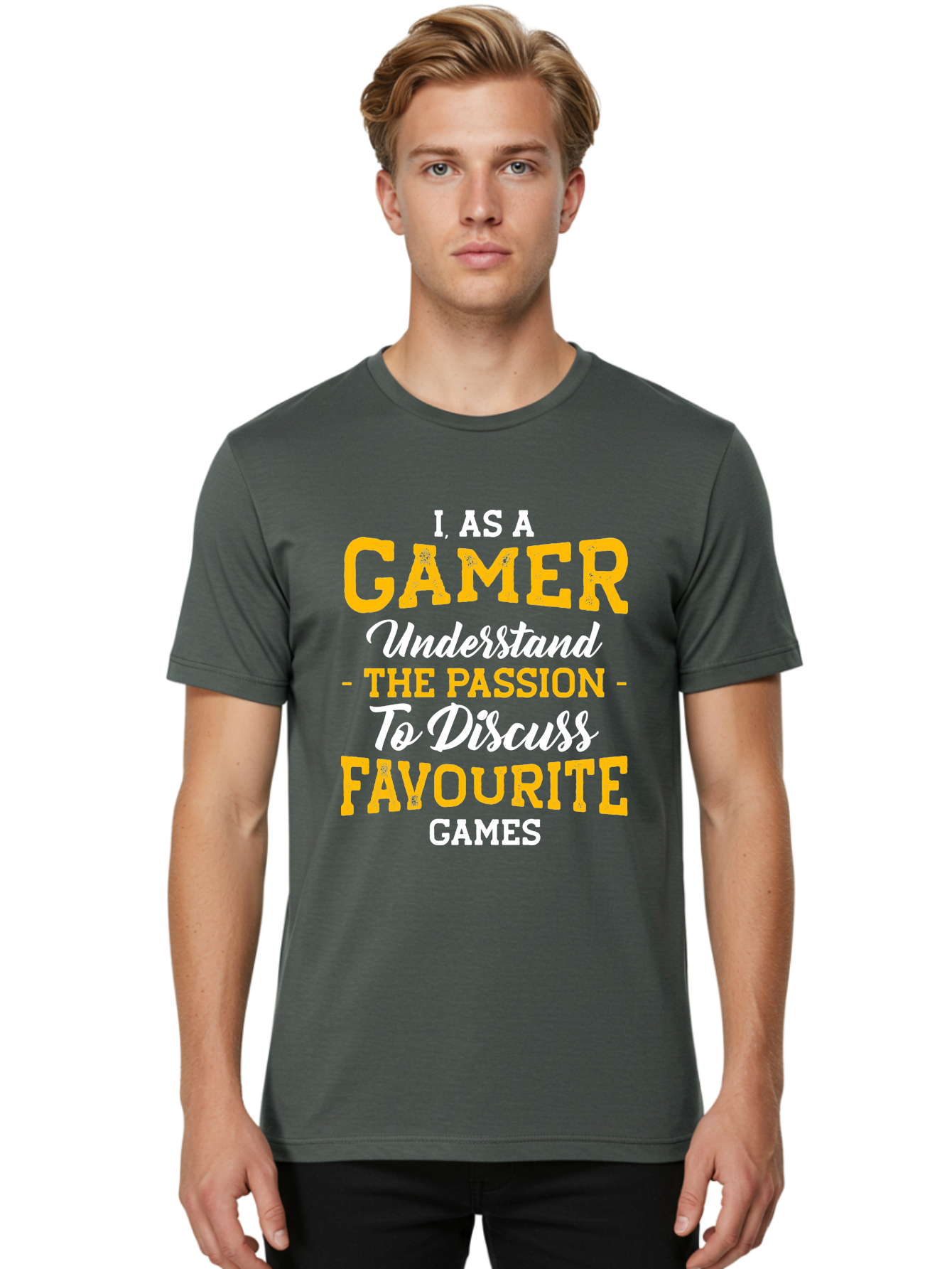 Gamer-Quote Men'S Graphic Tee, 100% Cotton, Comfortable Casual Summer Wear, Machine Washable, Gamer Culture, Gaming Passion, Discussing Favorite Games, Gamer Community, Video Game Enthusiasm, Gaming Interest, Gamer Life - Aaa636 2