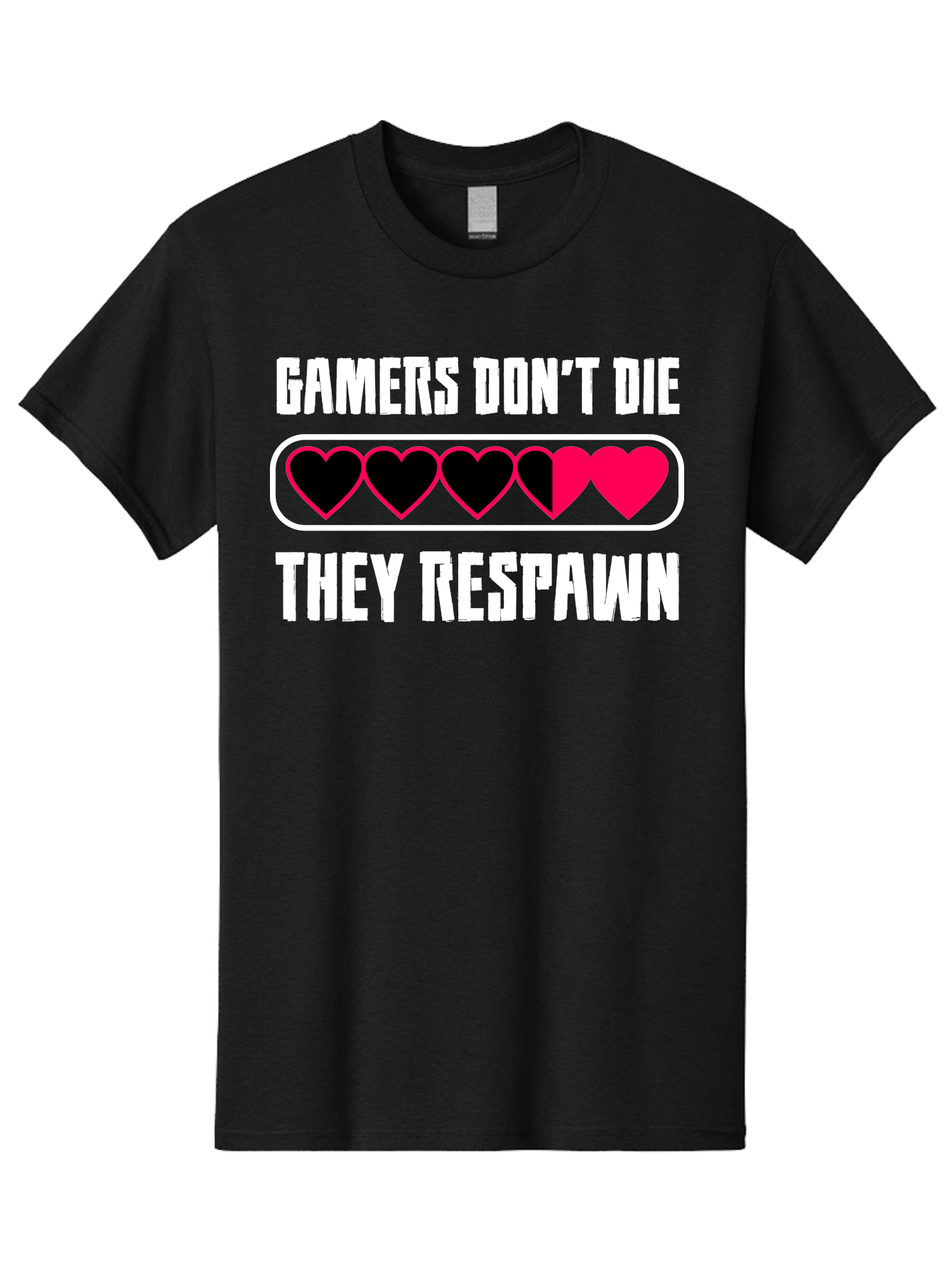 Gamers-Don-T-Die-They-Respwan Men'S Graphic Tee, 100% Cotton, Comfortable Casual Summer Wear, Machine Washable, Gaming Quote, Gamer Life, Respawn, Video Game Humor, Gaming Culture, Gamer Hearts, Digital Entertainment, Gaming Phrase - Aaa637 19