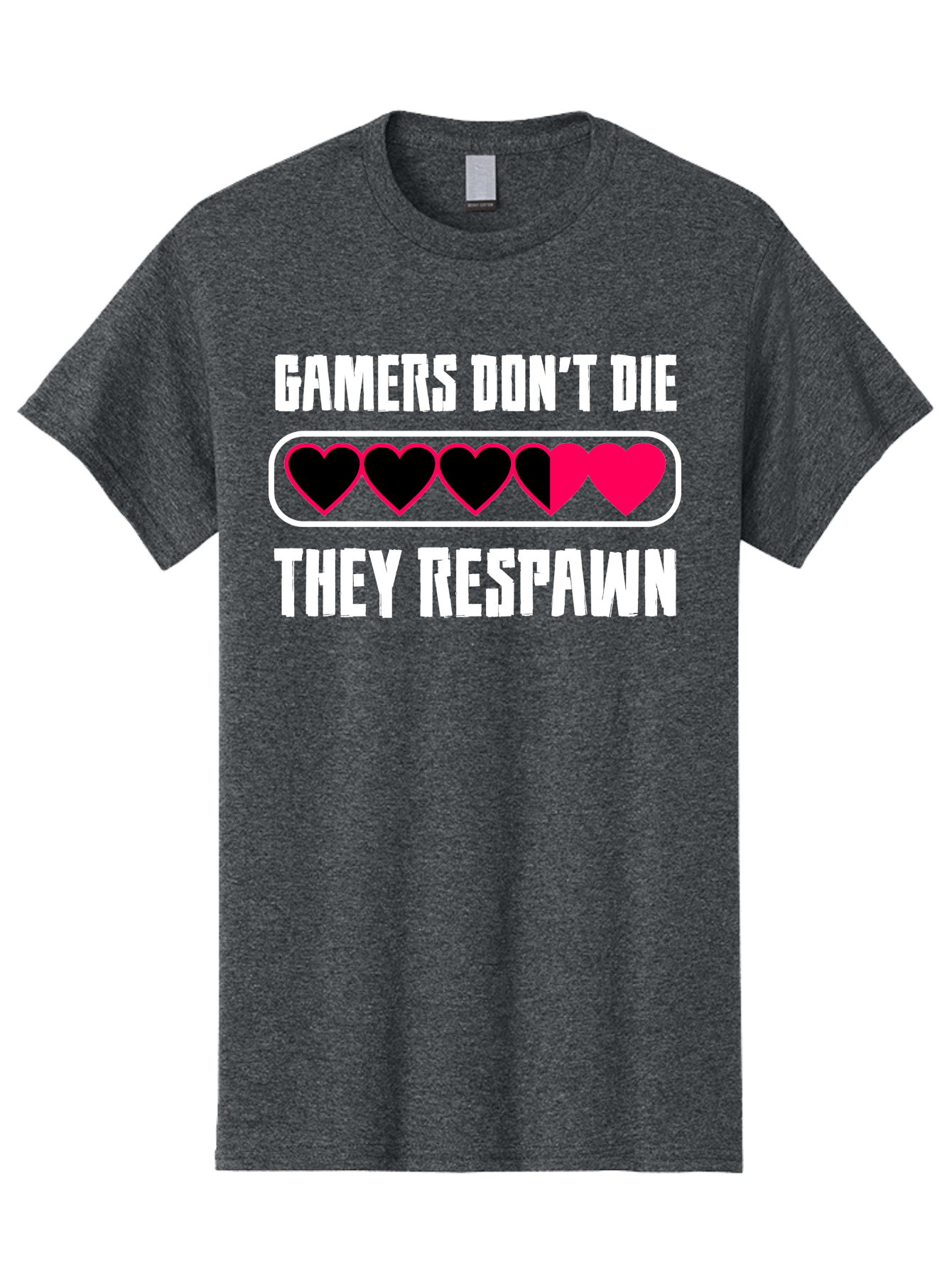 Gamers-Don-T-Die-They-Respwan Men'S Graphic Tee, 100% Cotton, Comfortable Casual Summer Wear, Machine Washable, Gaming Quote, Gamer Life, Respawn, Video Game Humor, Gaming Culture, Gamer Hearts, Digital Entertainment, Gaming Phrase - Aaa637 15