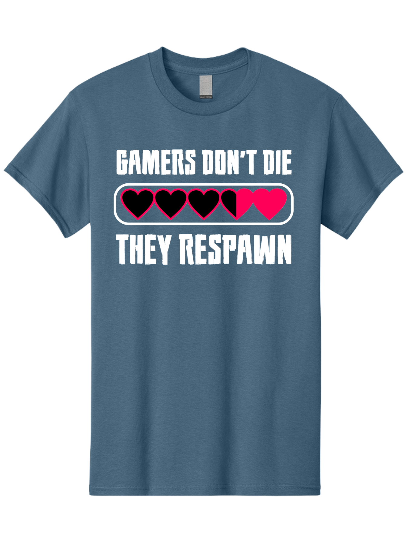 Gamers-Don-T-Die-They-Respwan Men'S Graphic Tee, 100% Cotton, Comfortable Casual Summer Wear, Machine Washable, Gaming Quote, Gamer Life, Respawn, Video Game Humor, Gaming Culture, Gamer Hearts, Digital Entertainment, Gaming Phrase - Aaa637 29