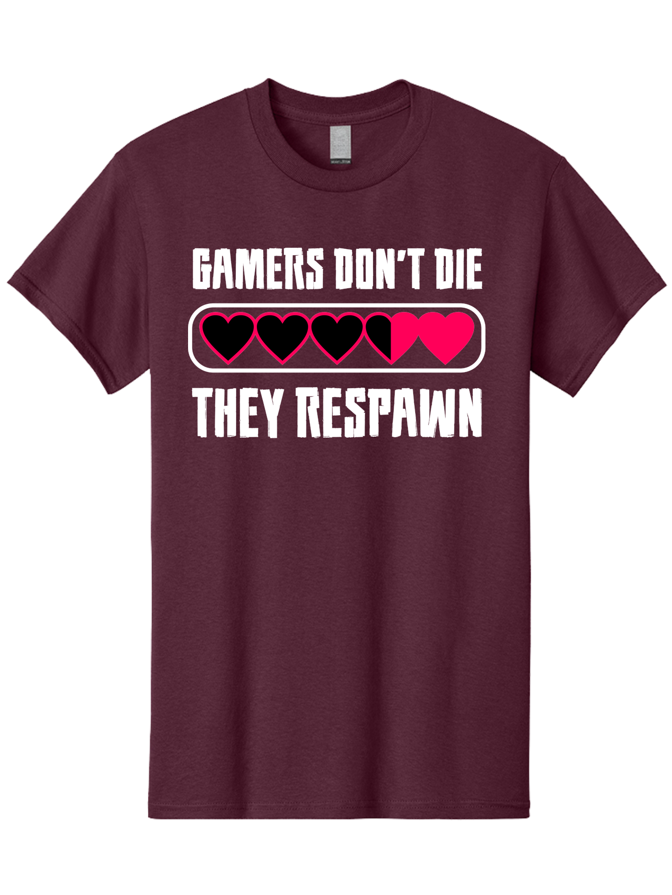 Gamers-Don-T-Die-They-Respwan Men'S Graphic Tee, 100% Cotton, Comfortable Casual Summer Wear, Machine Washable, Gaming Quote, Gamer Life, Respawn, Video Game Humor, Gaming Culture, Gamer Hearts, Digital Entertainment, Gaming Phrase - Aaa637 21