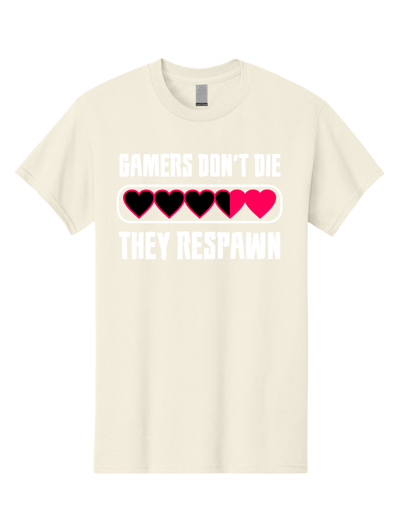 Gamers-Don-T-Die-They-Respwan Men'S Graphic Tee, 100% Cotton, Comfortable Casual Summer Wear, Machine Washable, Gaming Quote, Gamer Life, Respawn, Video Game Humor, Gaming Culture, Gamer Hearts, Digital Entertainment, Gaming Phrase - Aaa637 11
