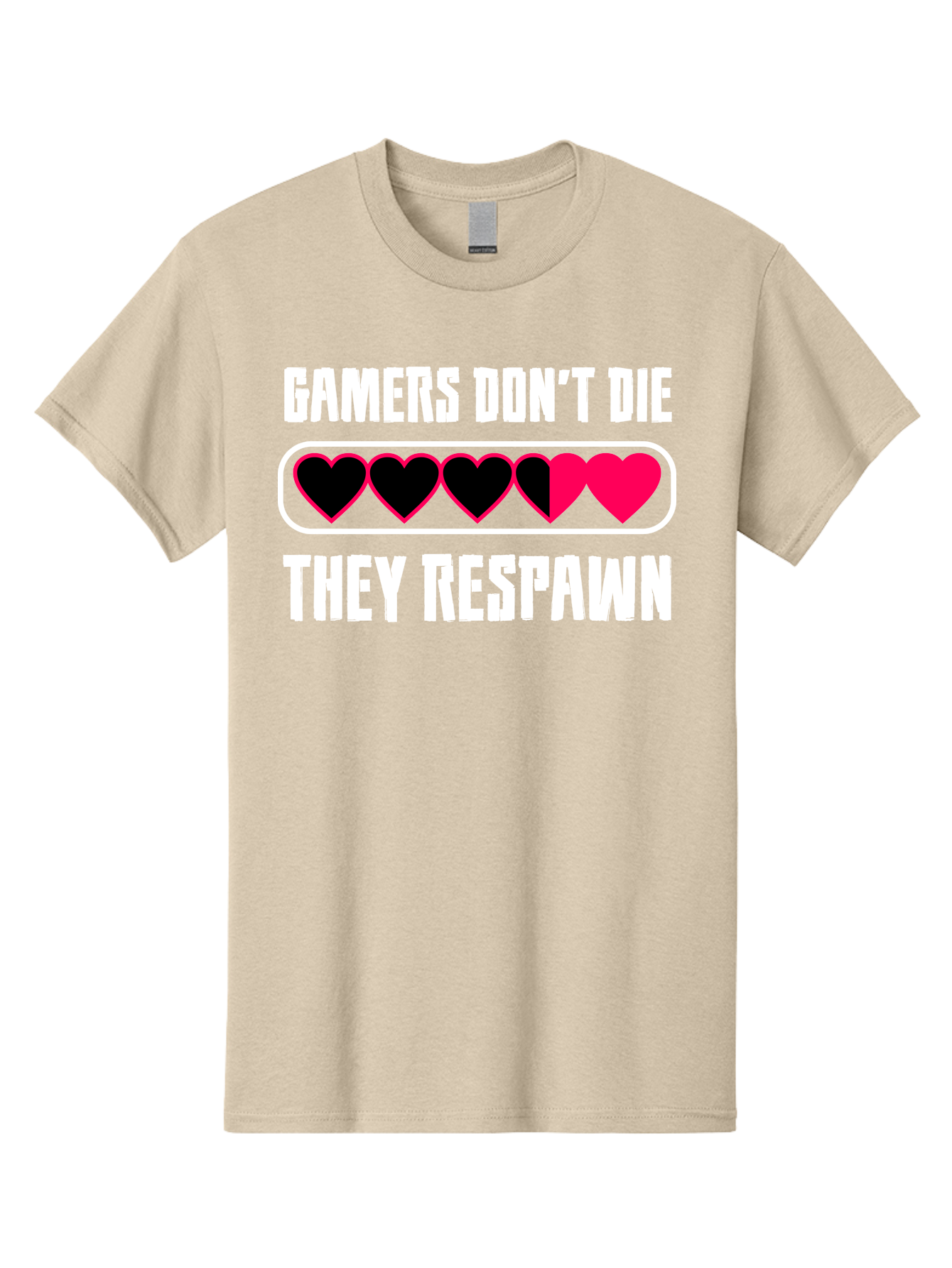 Gamers-Don-T-Die-They-Respwan Men'S Graphic Tee, 100% Cotton, Comfortable Casual Summer Wear, Machine Washable, Gaming Quote, Gamer Life, Respawn, Video Game Humor, Gaming Culture, Gamer Hearts, Digital Entertainment, Gaming Phrase - Aaa637 13