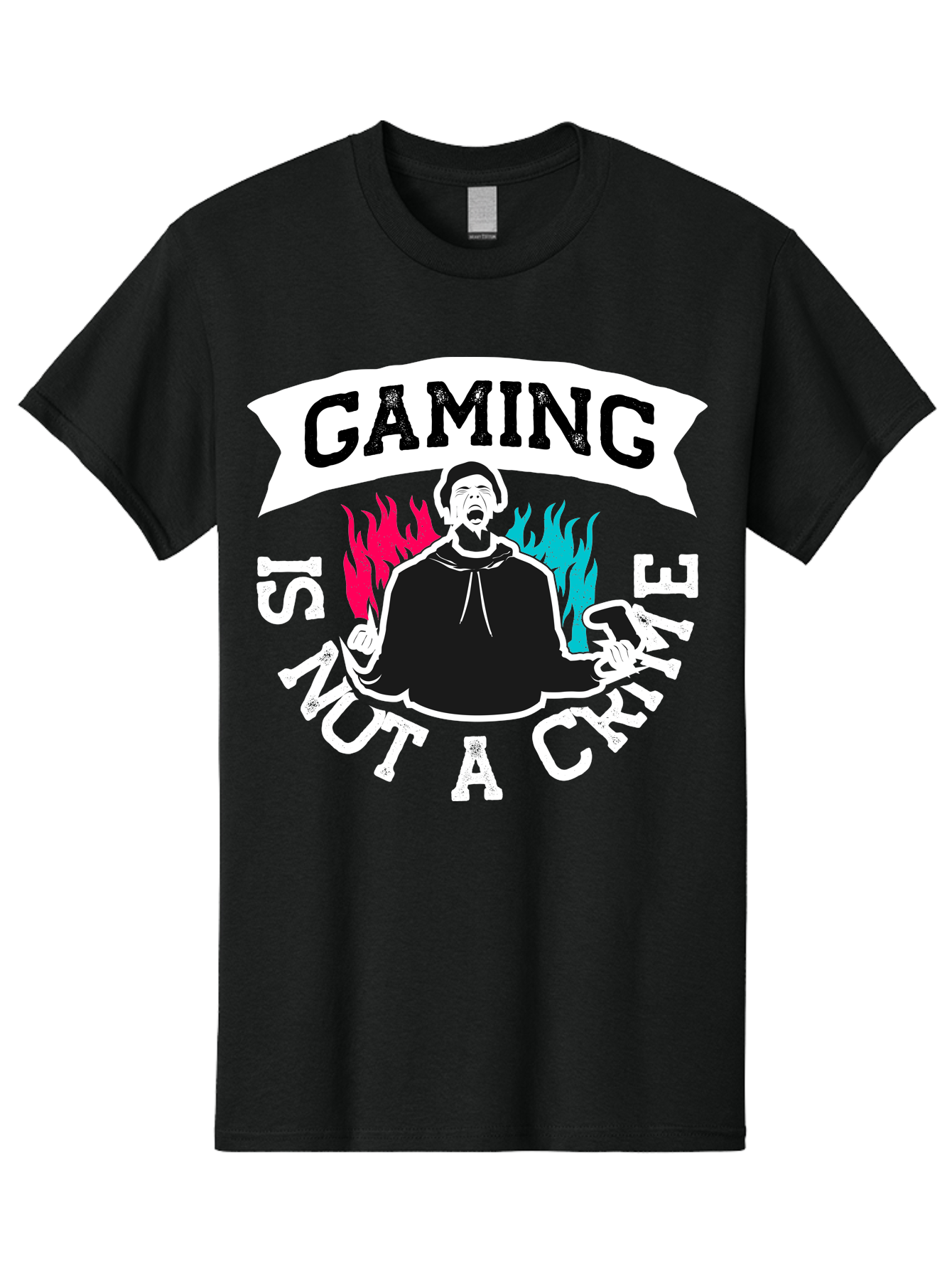 Gaming-Is-Not-A-Crime Men'S Graphic Tee, 100% Cotton, Comfortable Casual Summer Wear, Machine Washable, Gaming Culture, Gamer Identity, Pop Culture Graphics, Bold Typography, Video Game Illustrations, Passionate Expression, Loud And Proud, - Aaa639 11