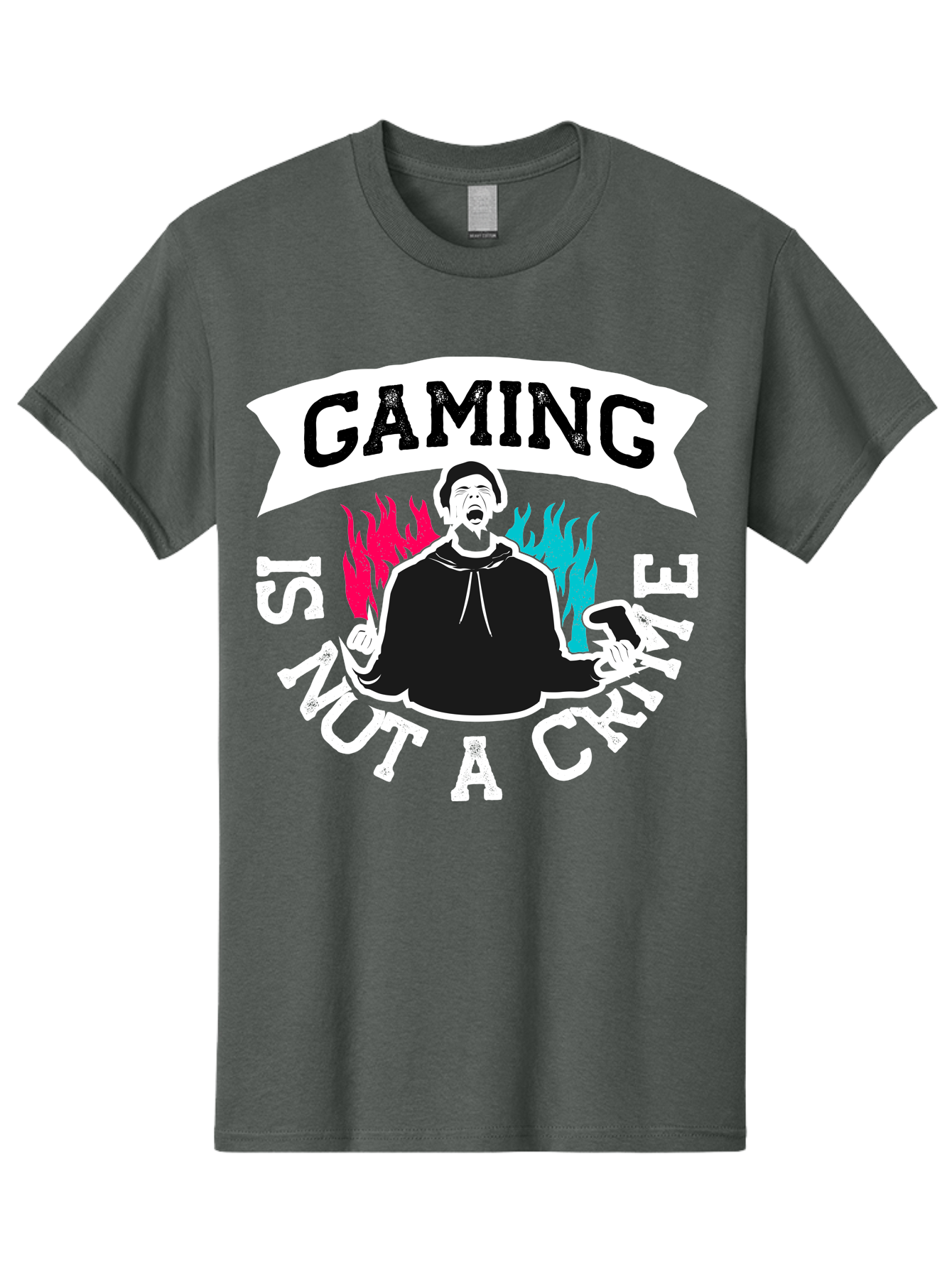 Gaming-Is-Not-A-Crime Men'S Graphic Tee, 100% Cotton, Comfortable Casual Summer Wear, Machine Washable, Gaming Culture, Gamer Identity, Pop Culture Graphics, Bold Typography, Video Game Illustrations, Passionate Expression, Loud And Proud, - Aaa639 17