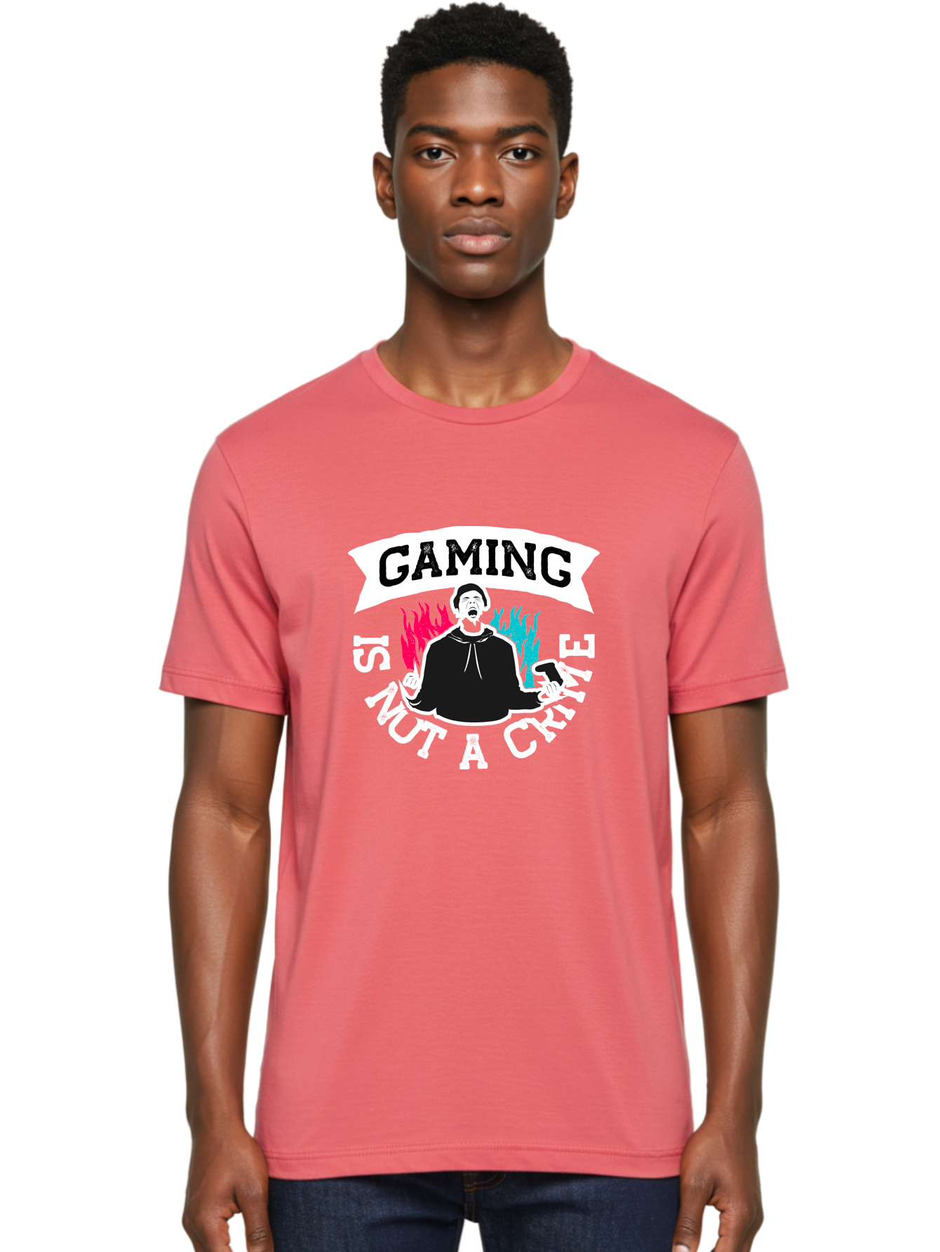 Gaming-Is-Not-A-Crime Men'S Graphic Tee, 100% Cotton, Comfortable Casual Summer Wear, Machine Washable, Gaming Culture, Gamer Identity, Pop Culture Graphics, Bold Typography, Video Game Illustrations, Passionate Expression, Loud And Proud, - Aaa639 8