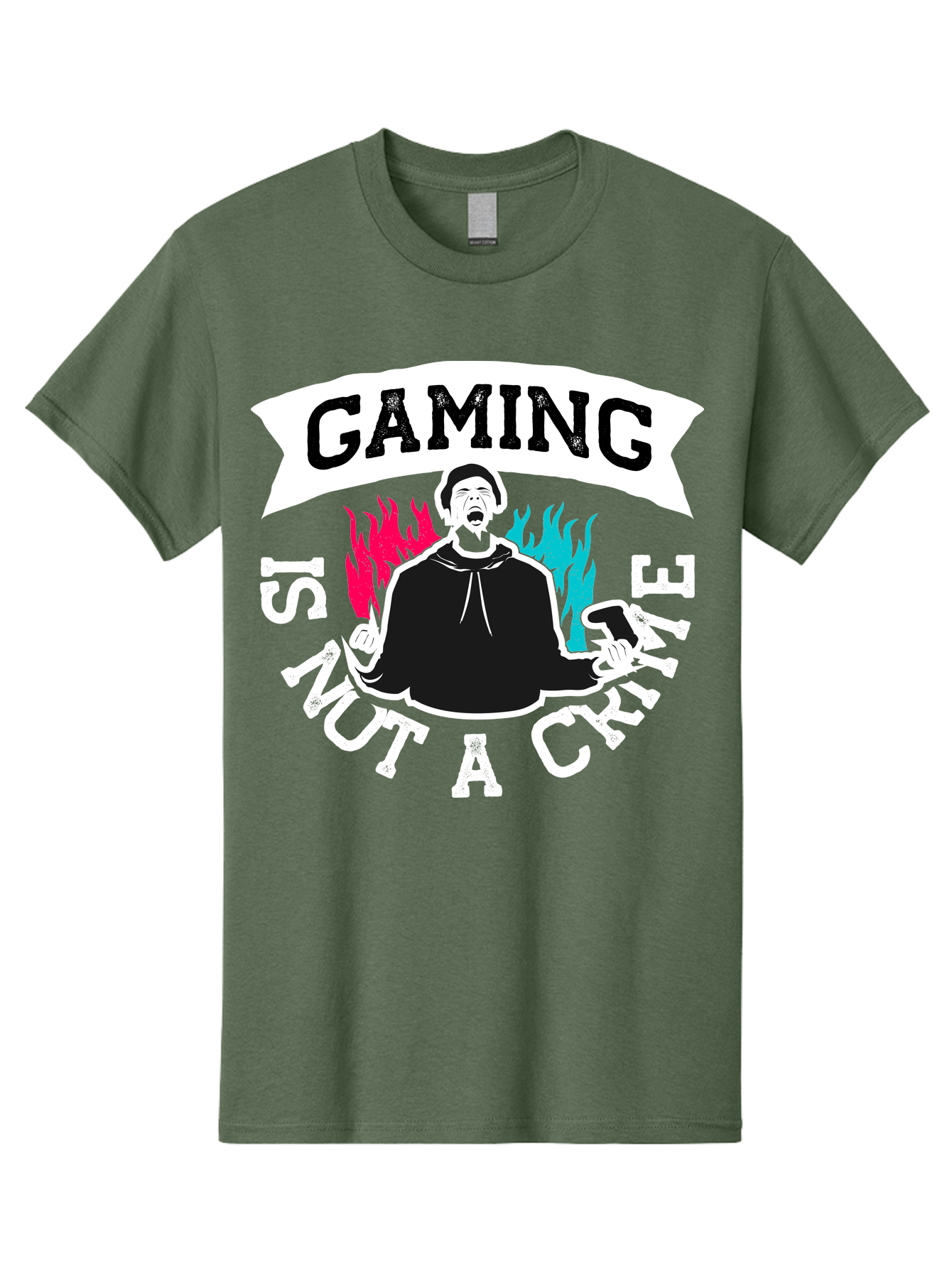 Gaming-Is-Not-A-Crime Men'S Graphic Tee, 100% Cotton, Comfortable Casual Summer Wear, Machine Washable, Gaming Culture, Gamer Identity, Pop Culture Graphics, Bold Typography, Video Game Illustrations, Passionate Expression, Loud And Proud, - Aaa639 23