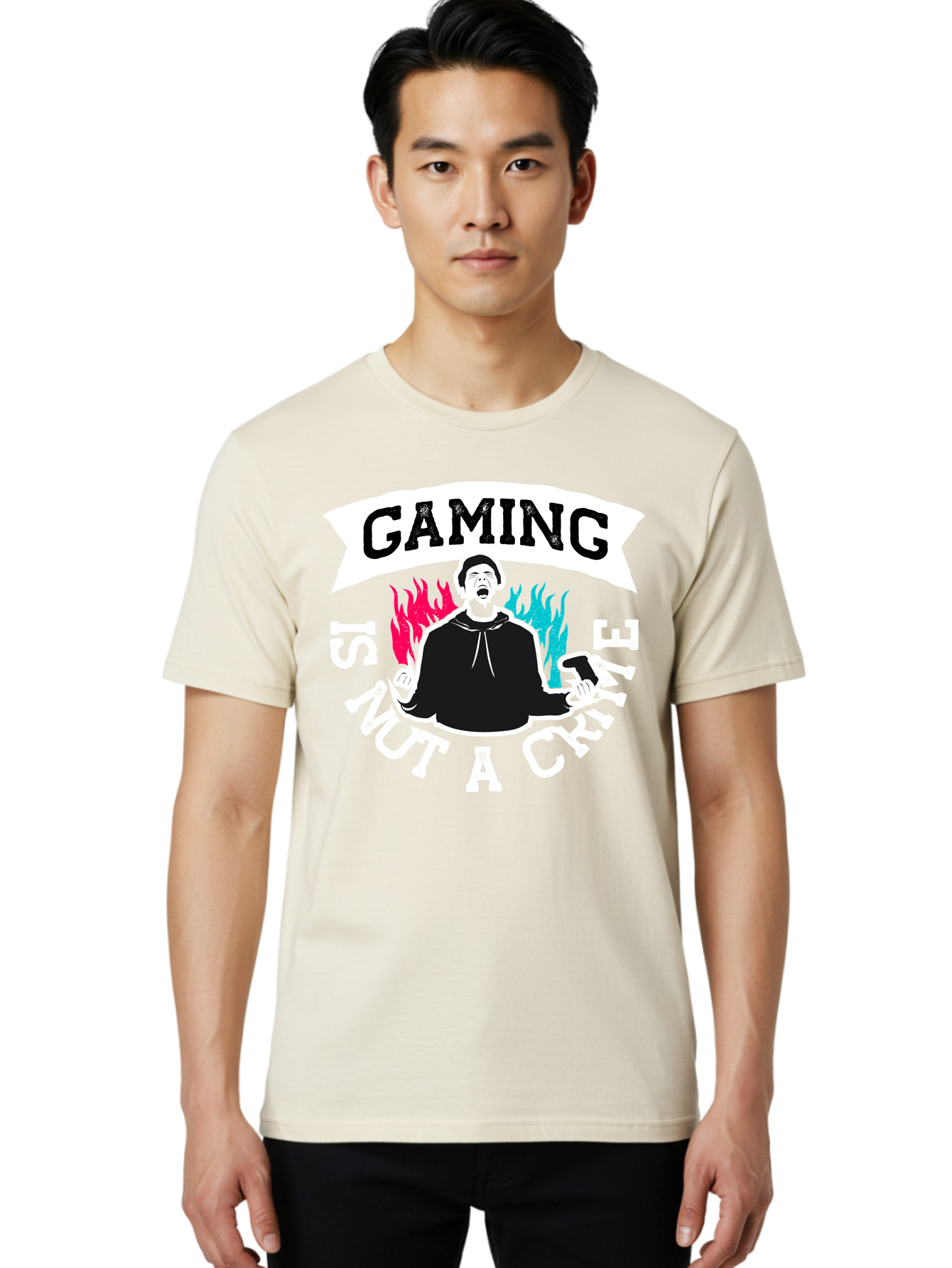 Gaming-Is-Not-A-Crime Men'S Graphic Tee, 100% Cotton, Comfortable Casual Summer Wear, Machine Washable, Gaming Culture, Gamer Identity, Pop Culture Graphics, Bold Typography, Video Game Illustrations, Passionate Expression, Loud And Proud, - Aaa639 30