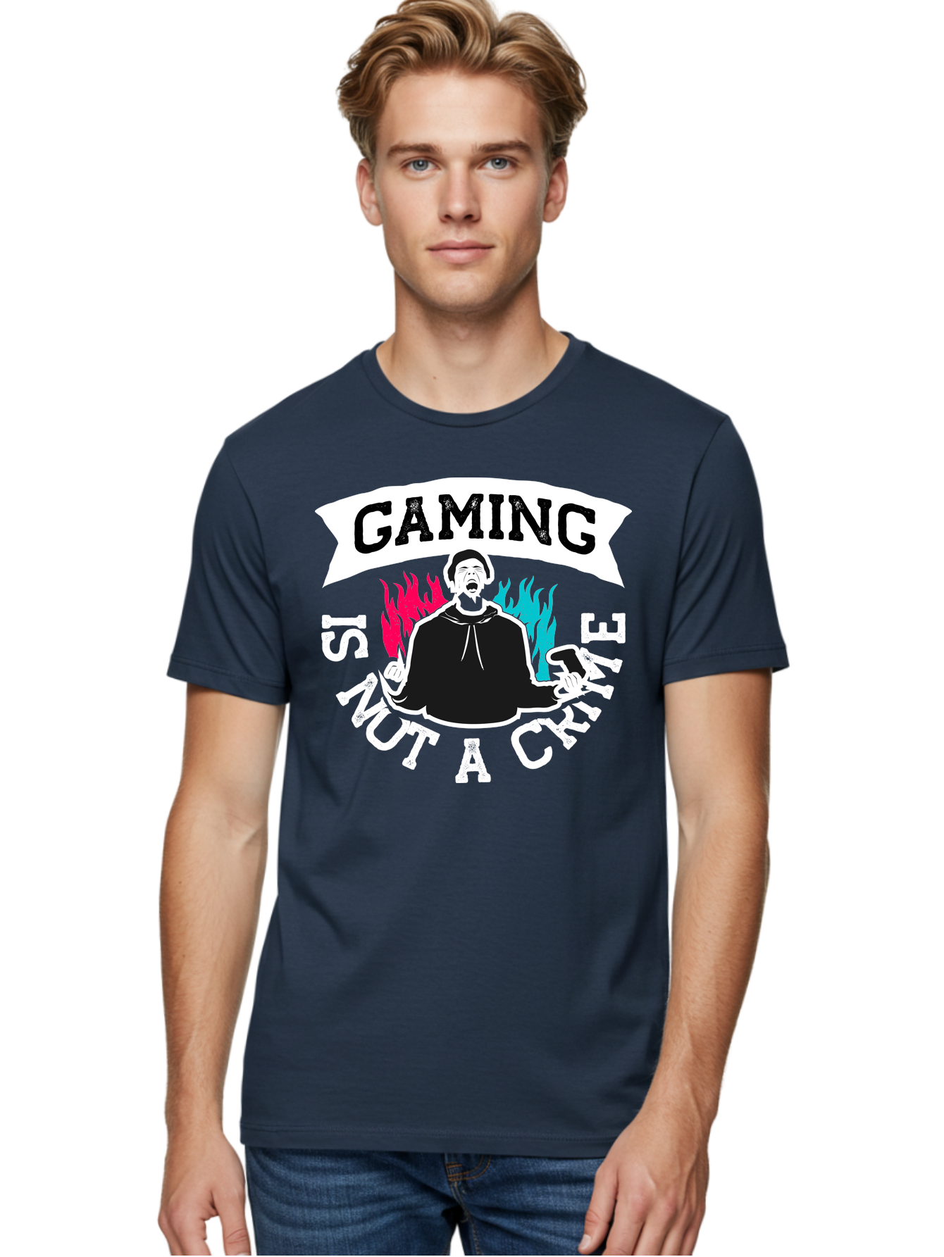 Gaming-Is-Not-A-Crime Men'S Graphic Tee, 100% Cotton, Comfortable Casual Summer Wear, Machine Washable, Gaming Culture, Gamer Identity, Pop Culture Graphics, Bold Typography, Video Game Illustrations, Passionate Expression, Loud And Proud, - Aaa639 20