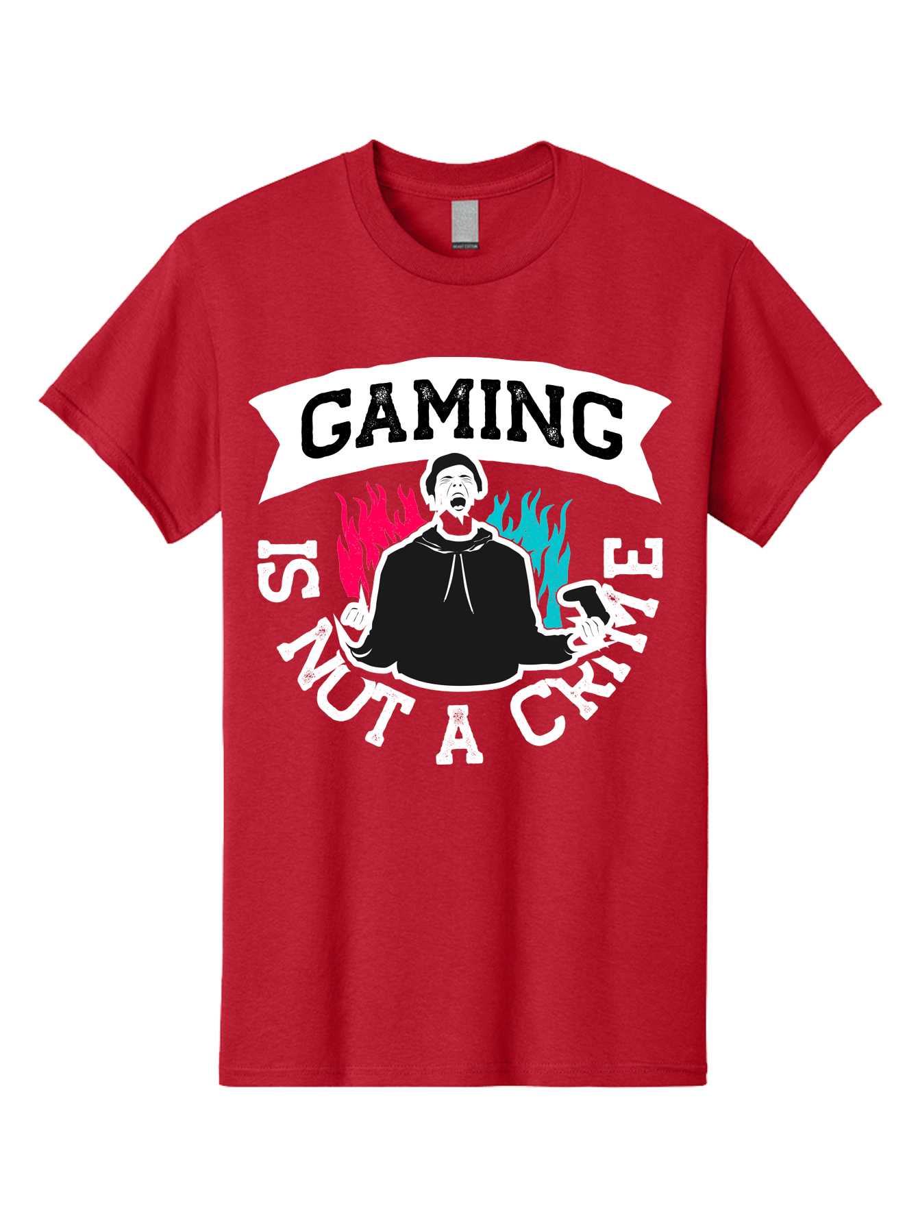 Gaming-Is-Not-A-Crime Men'S Graphic Tee, 100% Cotton, Comfortable Casual Summer Wear, Machine Washable, Gaming Culture, Gamer Identity, Pop Culture Graphics, Bold Typography, Video Game Illustrations, Passionate Expression, Loud And Proud, - Aaa639 23