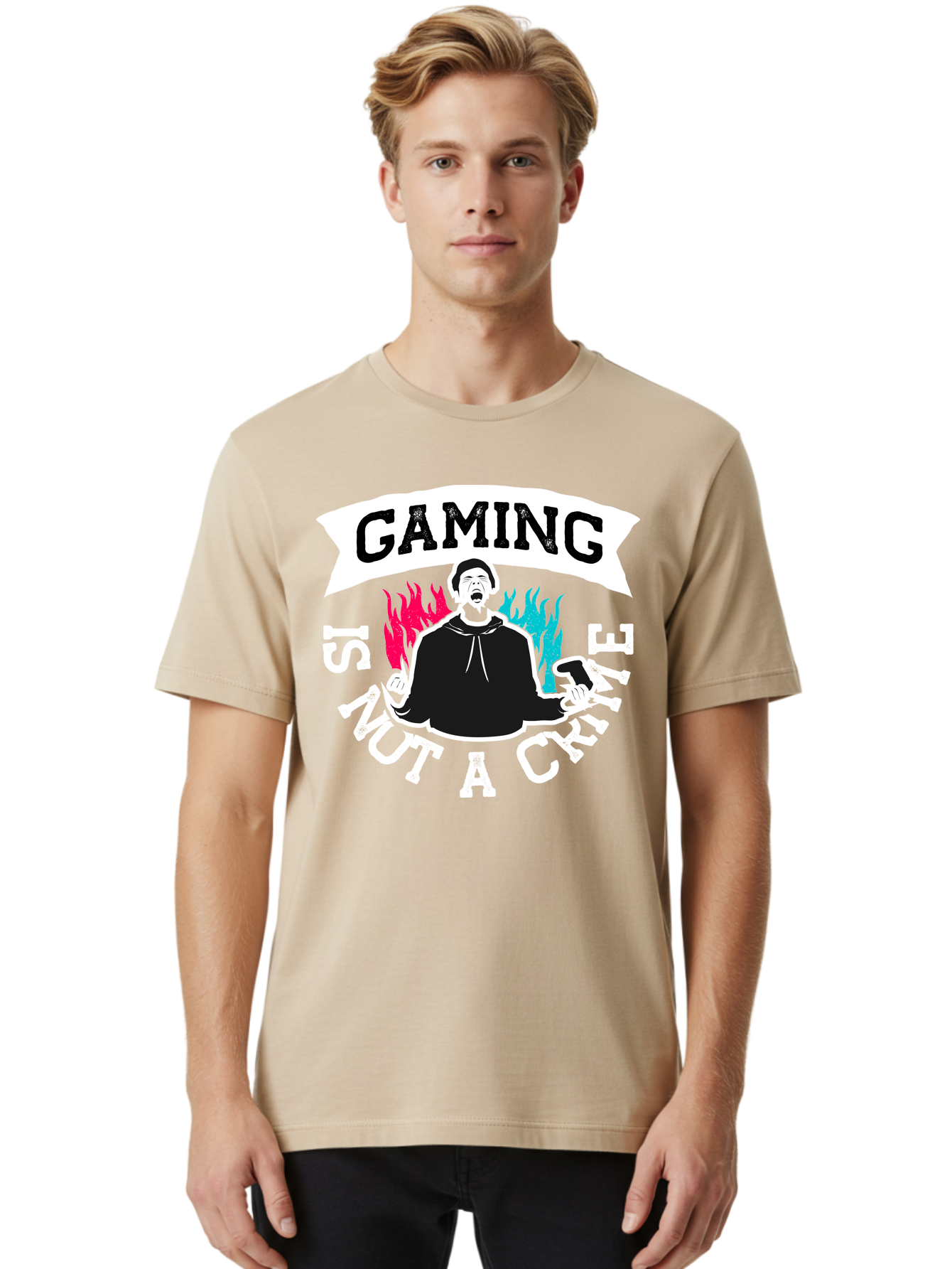 Gaming-Is-Not-A-Crime Men'S Graphic Tee, 100% Cotton, Comfortable Casual Summer Wear, Machine Washable, Gaming Culture, Gamer Identity, Pop Culture Graphics, Bold Typography, Video Game Illustrations, Passionate Expression, Loud And Proud, - Aaa639 28