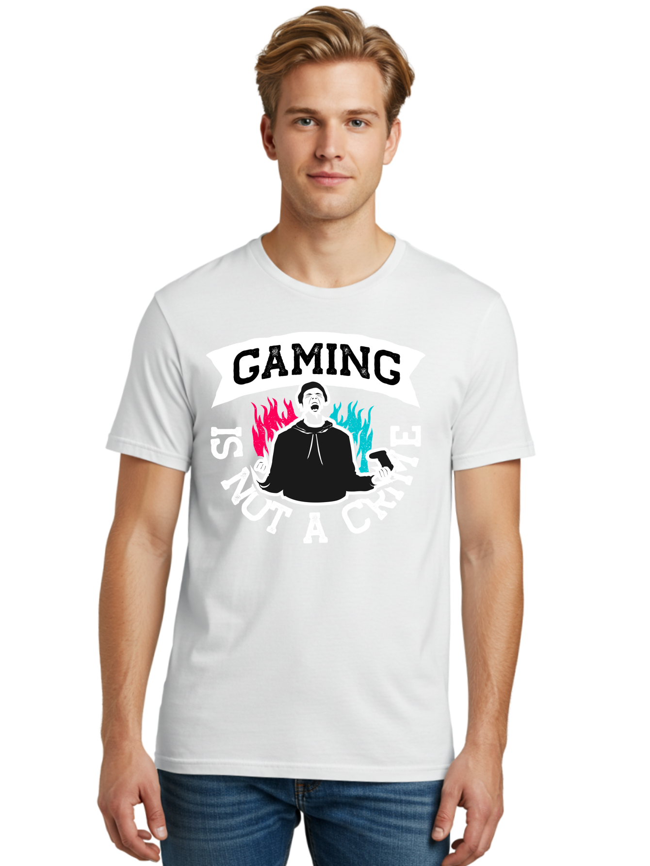 Gaming-Is-Not-A-Crime Men'S Graphic Tee, 100% Cotton, Comfortable Casual Summer Wear, Machine Washable, Gaming Culture, Gamer Identity, Pop Culture Graphics, Bold Typography, Video Game Illustrations, Passionate Expression, Loud And Proud, - Aaa639 20