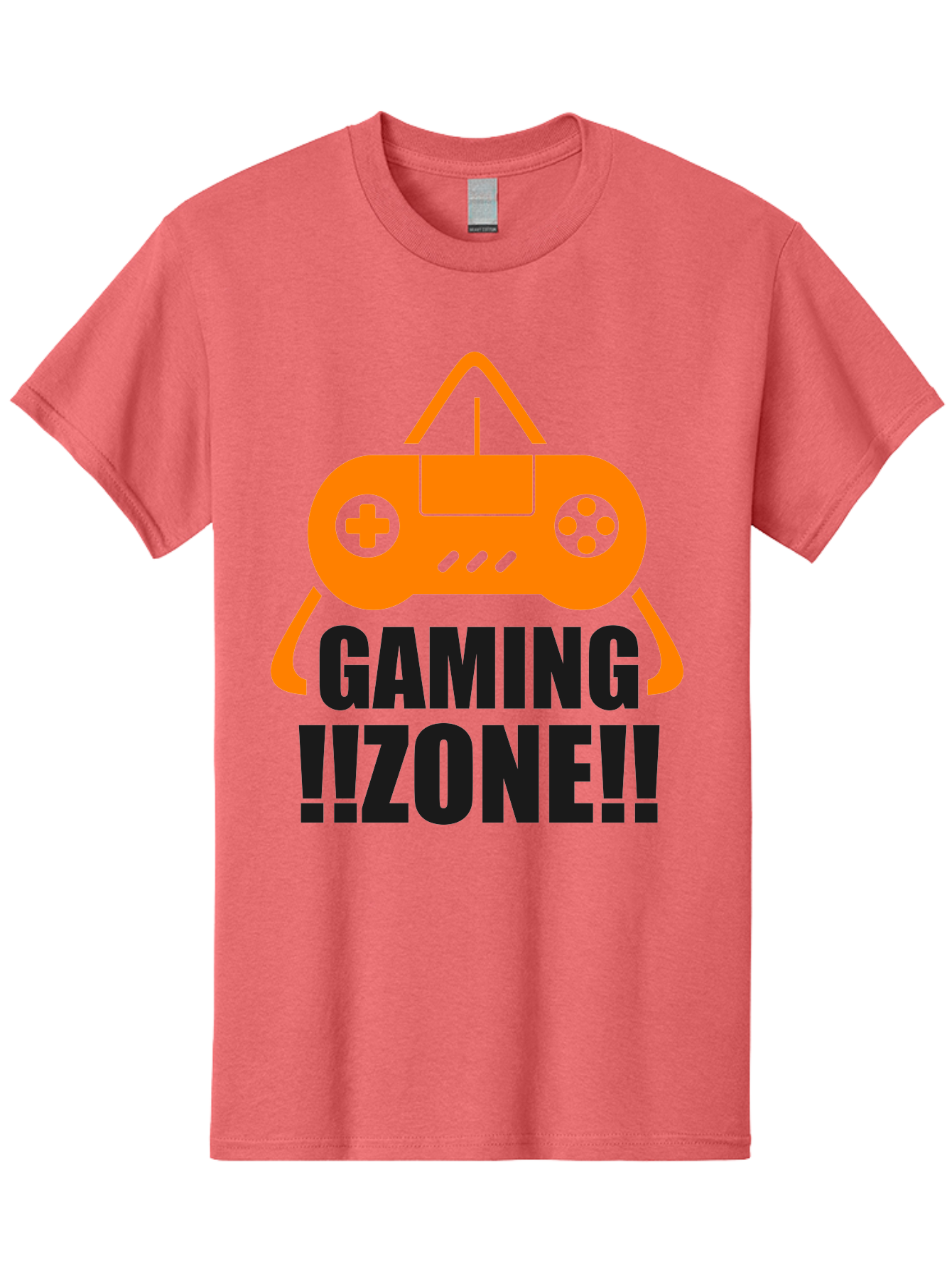 Gaming-Zone Men'S Graphic Tee, 100% Cotton, Comfortable Casual Summer Wear, Machine Washable, Gaming Controller, Orange Graphics, Gaming Zone, Video Games, Gaming Community, Online Gaming, Gaming Culture, Gamer Lifestyle - Aaa641 11