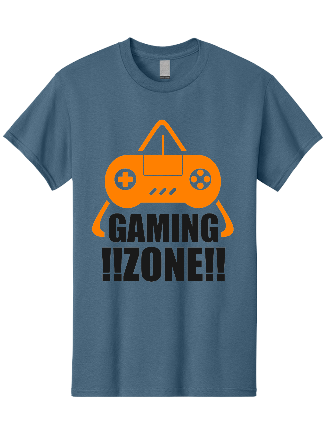 Gaming-Zone Men'S Graphic Tee, 100% Cotton, Comfortable Casual Summer Wear, Machine Washable, Gaming Controller, Orange Graphics, Gaming Zone, Video Games, Gaming Community, Online Gaming, Gaming Culture, Gamer Lifestyle - Aaa641 19