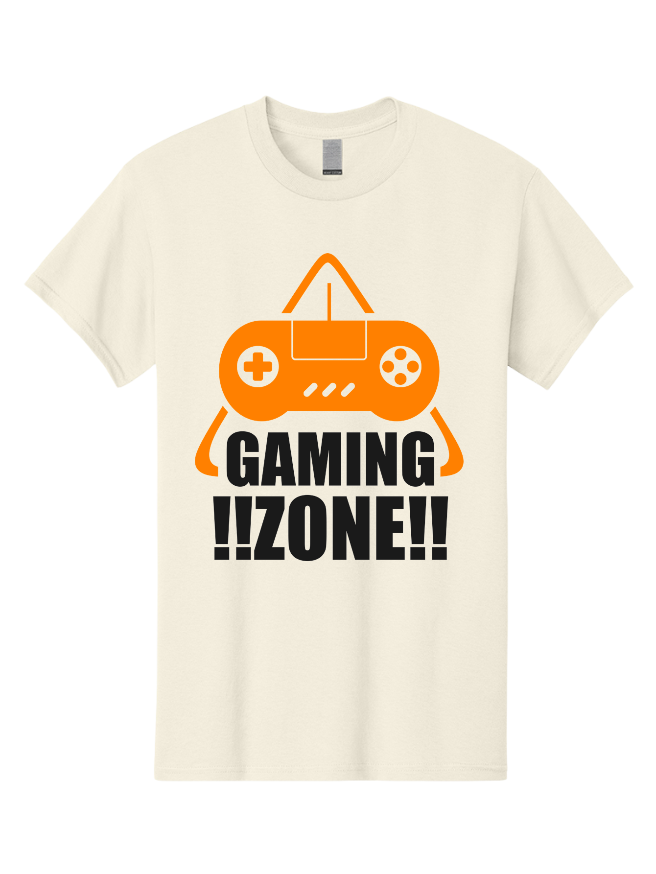 Gaming-Zone Men'S Graphic Tee, 100% Cotton, Comfortable Casual Summer Wear, Machine Washable, Gaming Controller, Orange Graphics, Gaming Zone, Video Games, Gaming Community, Online Gaming, Gaming Culture, Gamer Lifestyle - Aaa641 3