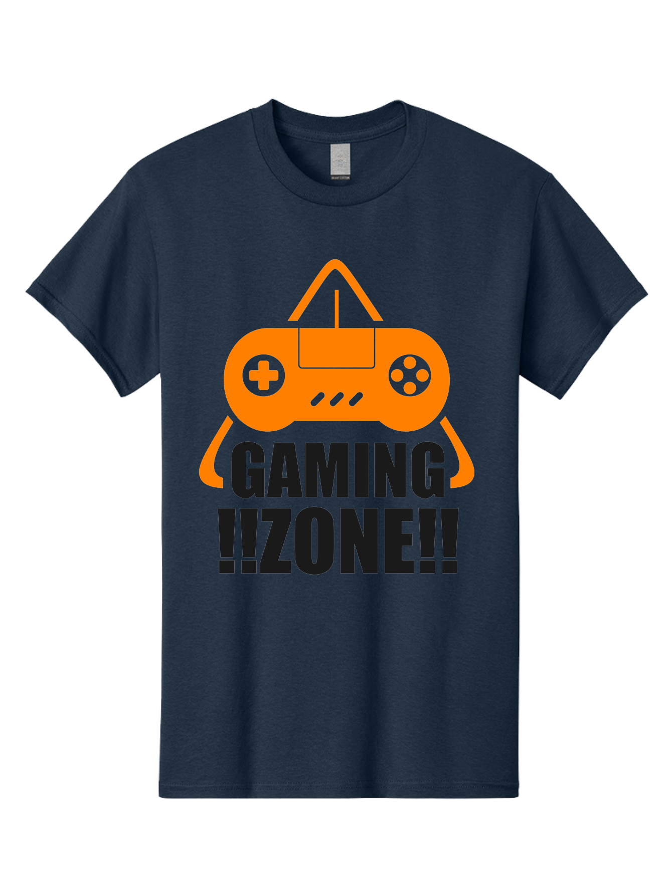 Gaming-Zone Men'S Graphic Tee, 100% Cotton, Comfortable Casual Summer Wear, Machine Washable, Gaming Controller, Orange Graphics, Gaming Zone, Video Games, Gaming Community, Online Gaming, Gaming Culture, Gamer Lifestyle - Aaa641 25