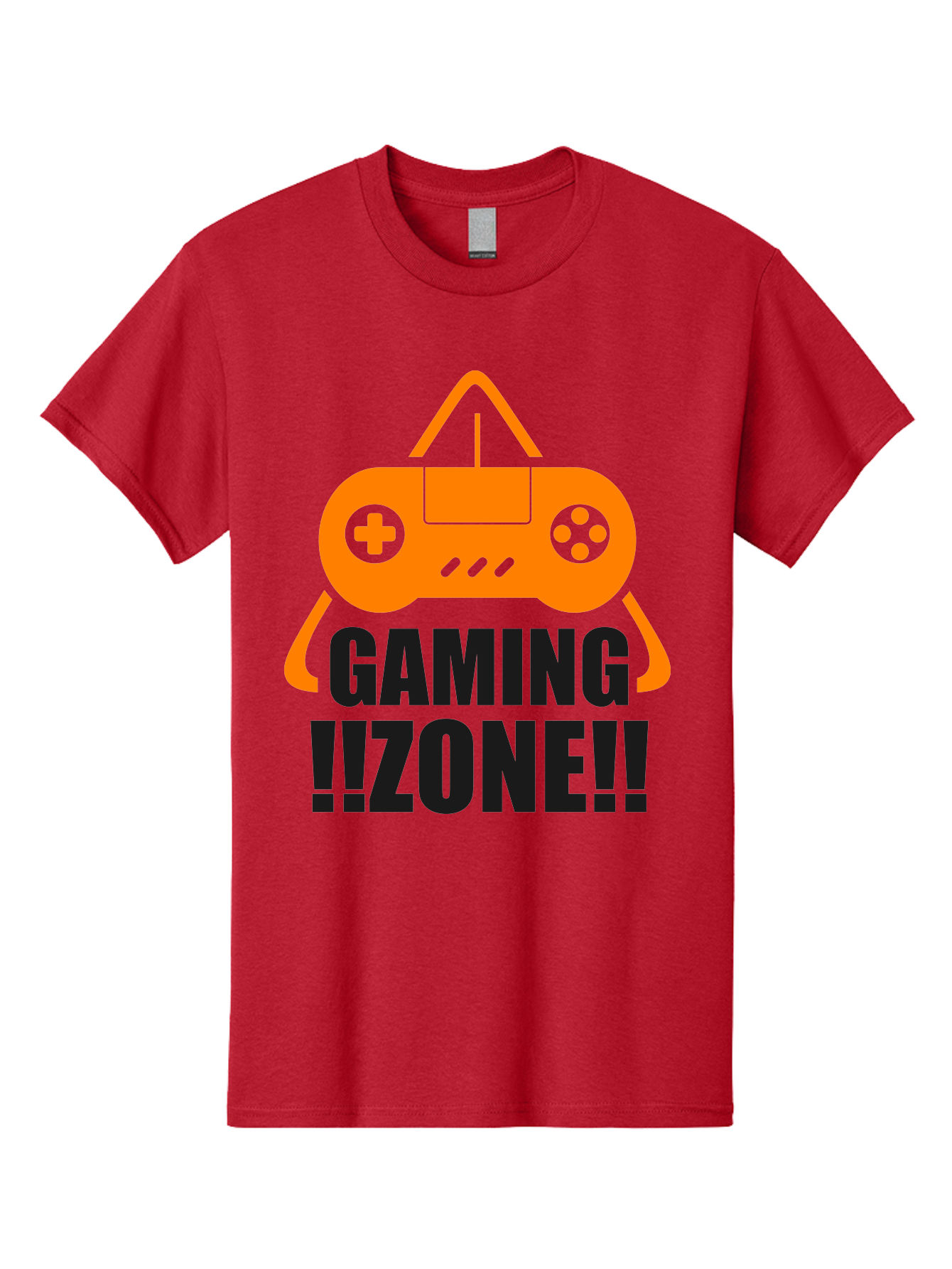 Gaming-Zone Men'S Graphic Tee, 100% Cotton, Comfortable Casual Summer Wear, Machine Washable, Gaming Controller, Orange Graphics, Gaming Zone, Video Games, Gaming Community, Online Gaming, Gaming Culture, Gamer Lifestyle - Aaa641 29