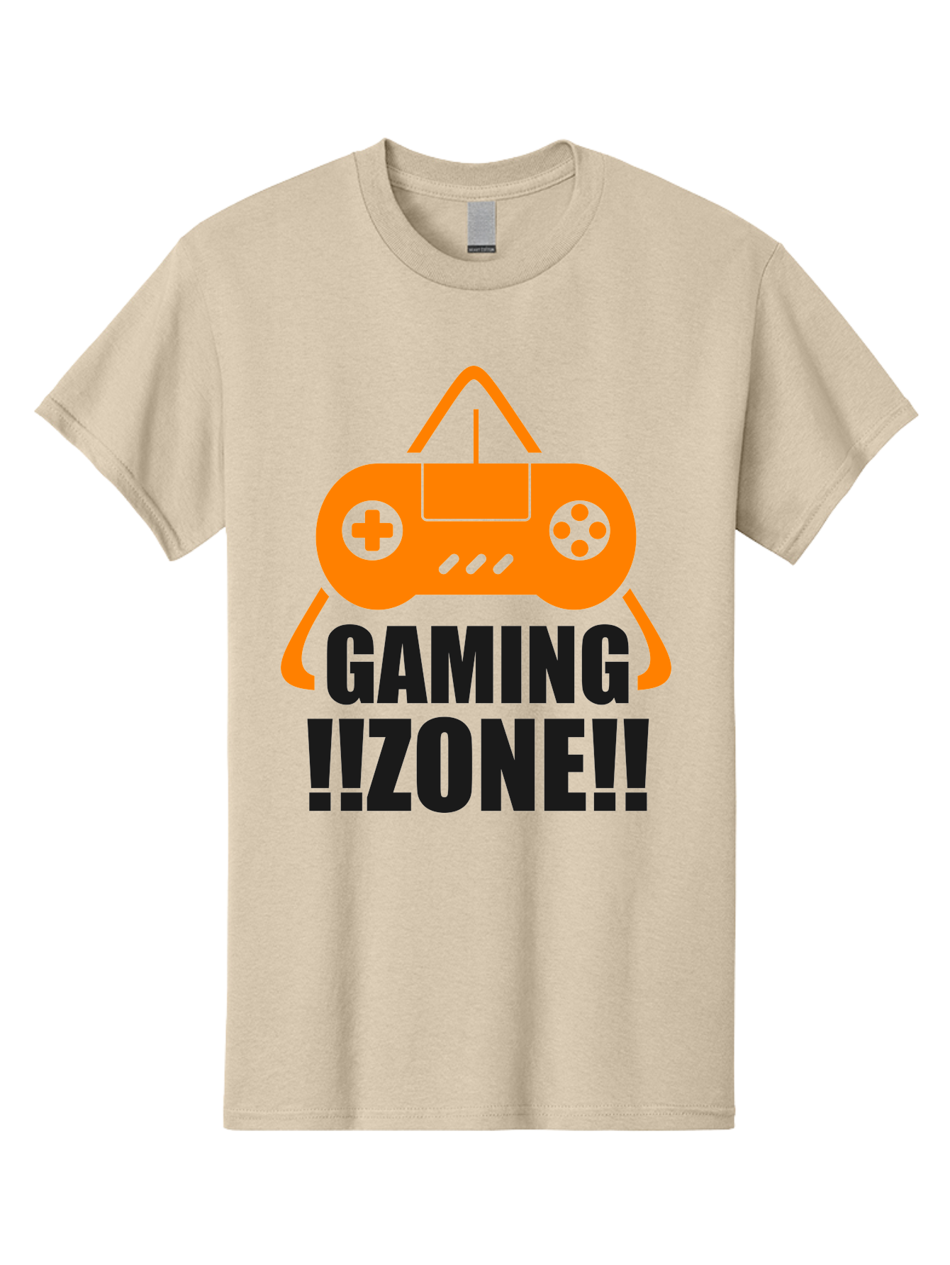 Gaming-Zone Men'S Graphic Tee, 100% Cotton, Comfortable Casual Summer Wear, Machine Washable, Gaming Controller, Orange Graphics, Gaming Zone, Video Games, Gaming Community, Online Gaming, Gaming Culture, Gamer Lifestyle - Aaa641 23