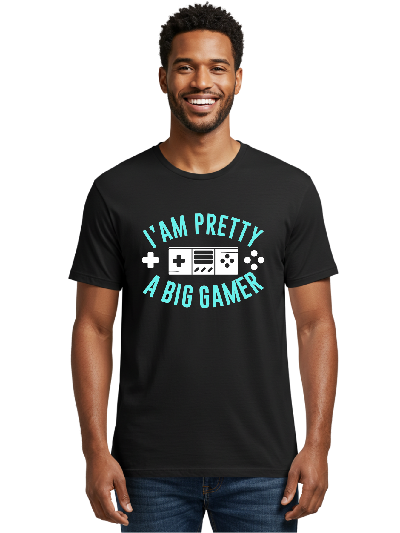 I-Am-Pretty-A-Big-Gamer Men'S Graphic Tee, 100% Cotton, Comfortable Casual Summer Wear, Machine Washable, Gaming Graphic, Gamer Quote, Game Console Icon, I Am Pretty Big Gamer, Positive Affirmation, Gaming Culture, Fun Design, - Aaa642 26