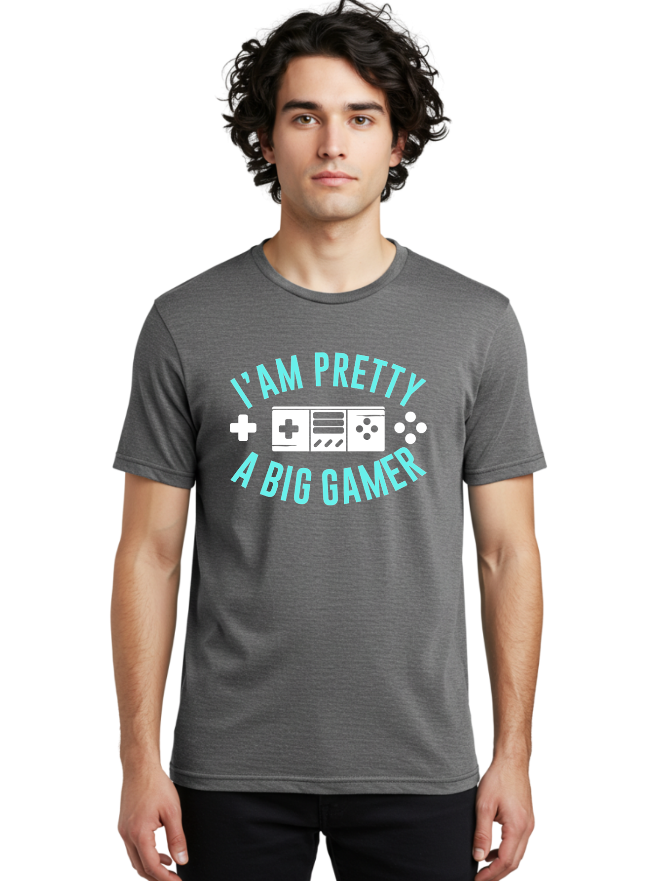 I-Am-Pretty-A-Big-Gamer Men'S Graphic Tee, 100% Cotton, Comfortable Casual Summer Wear, Machine Washable, Gaming Graphic, Gamer Quote, Game Console Icon, I Am Pretty Big Gamer, Positive Affirmation, Gaming Culture, Fun Design, - Aaa642 12
