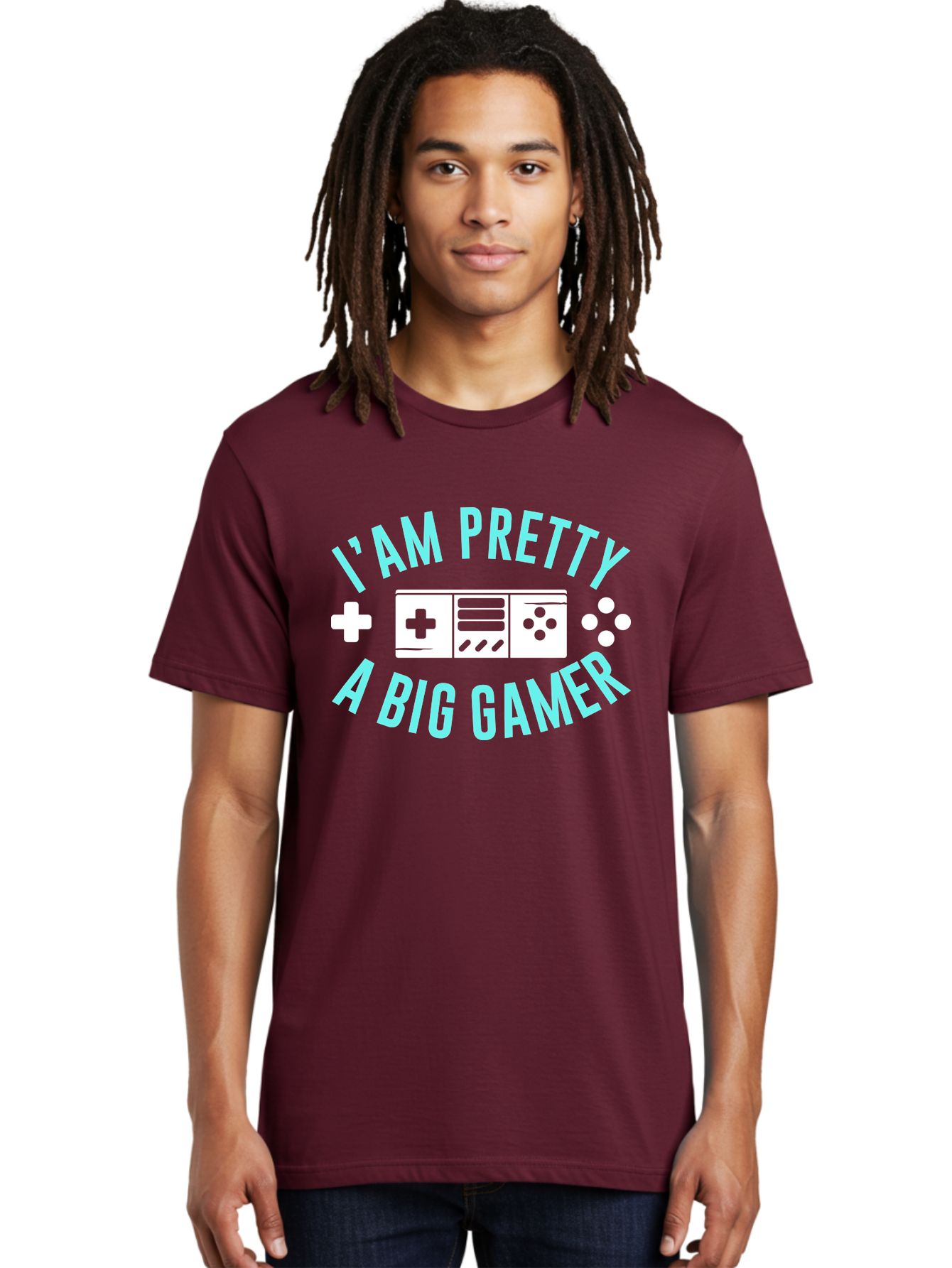 I-Am-Pretty-A-Big-Gamer Men'S Graphic Tee, 100% Cotton, Comfortable Casual Summer Wear, Machine Washable, Gaming Graphic, Gamer Quote, Game Console Icon, I Am Pretty Big Gamer, Positive Affirmation, Gaming Culture, Fun Design, - Aaa642 22