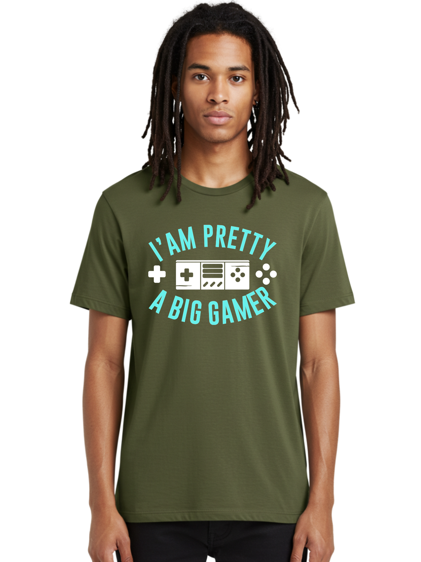 I-Am-Pretty-A-Big-Gamer Men'S Graphic Tee, 100% Cotton, Comfortable Casual Summer Wear, Machine Washable, Gaming Graphic, Gamer Quote, Game Console Icon, I Am Pretty Big Gamer, Positive Affirmation, Gaming Culture, Fun Design, - Aaa642 6