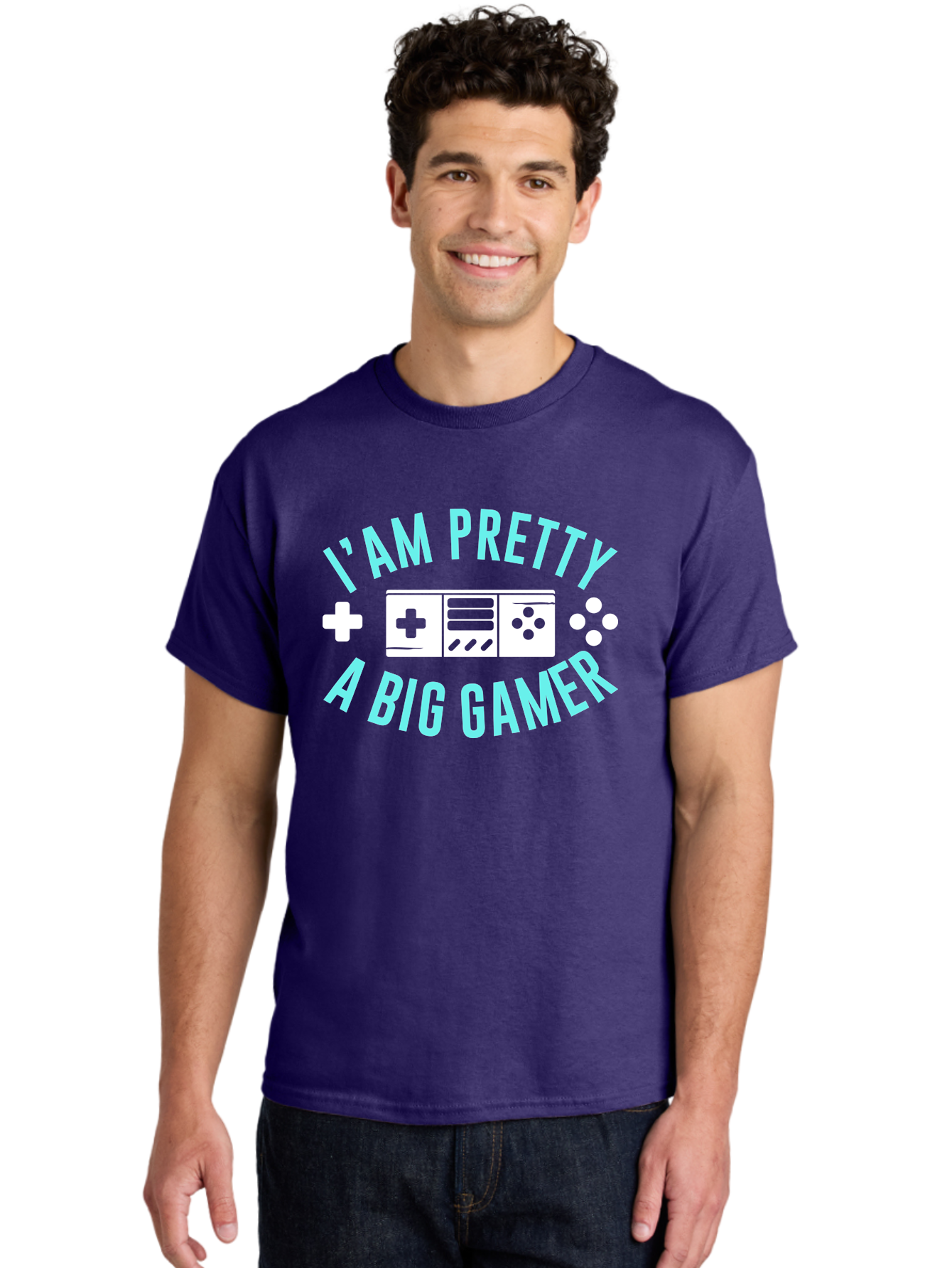 I-Am-Pretty-A-Big-Gamer Men'S Graphic Tee, 100% Cotton, Comfortable Casual Summer Wear, Machine Washable, Gaming Graphic, Gamer Quote, Game Console Icon, I Am Pretty Big Gamer, Positive Affirmation, Gaming Culture, Fun Design, - Aaa642 14