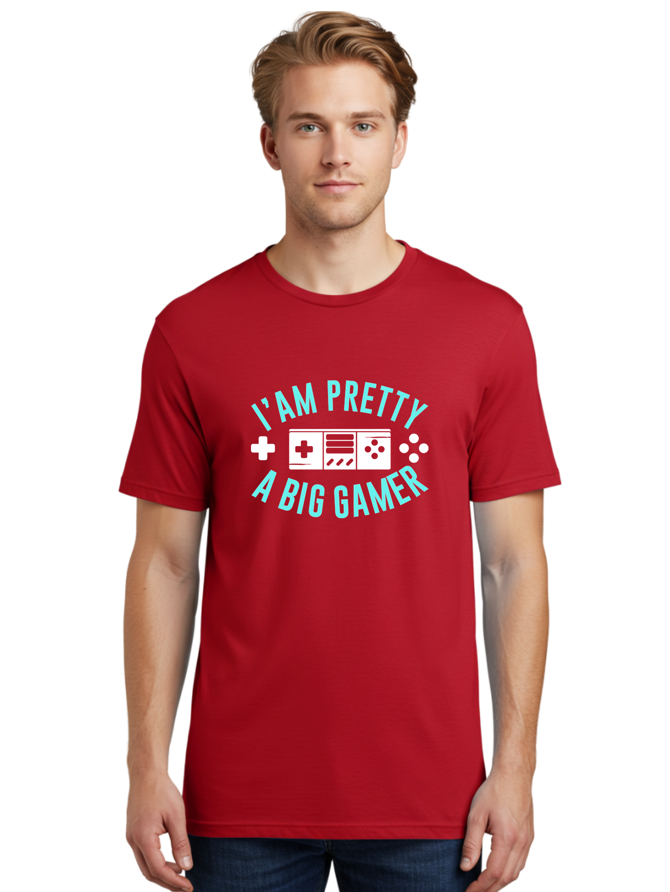 I-Am-Pretty-A-Big-Gamer Men'S Graphic Tee, 100% Cotton, Comfortable Casual Summer Wear, Machine Washable, Gaming Graphic, Gamer Quote, Game Console Icon, I Am Pretty Big Gamer, Positive Affirmation, Gaming Culture, Fun Design, - Aaa642 18