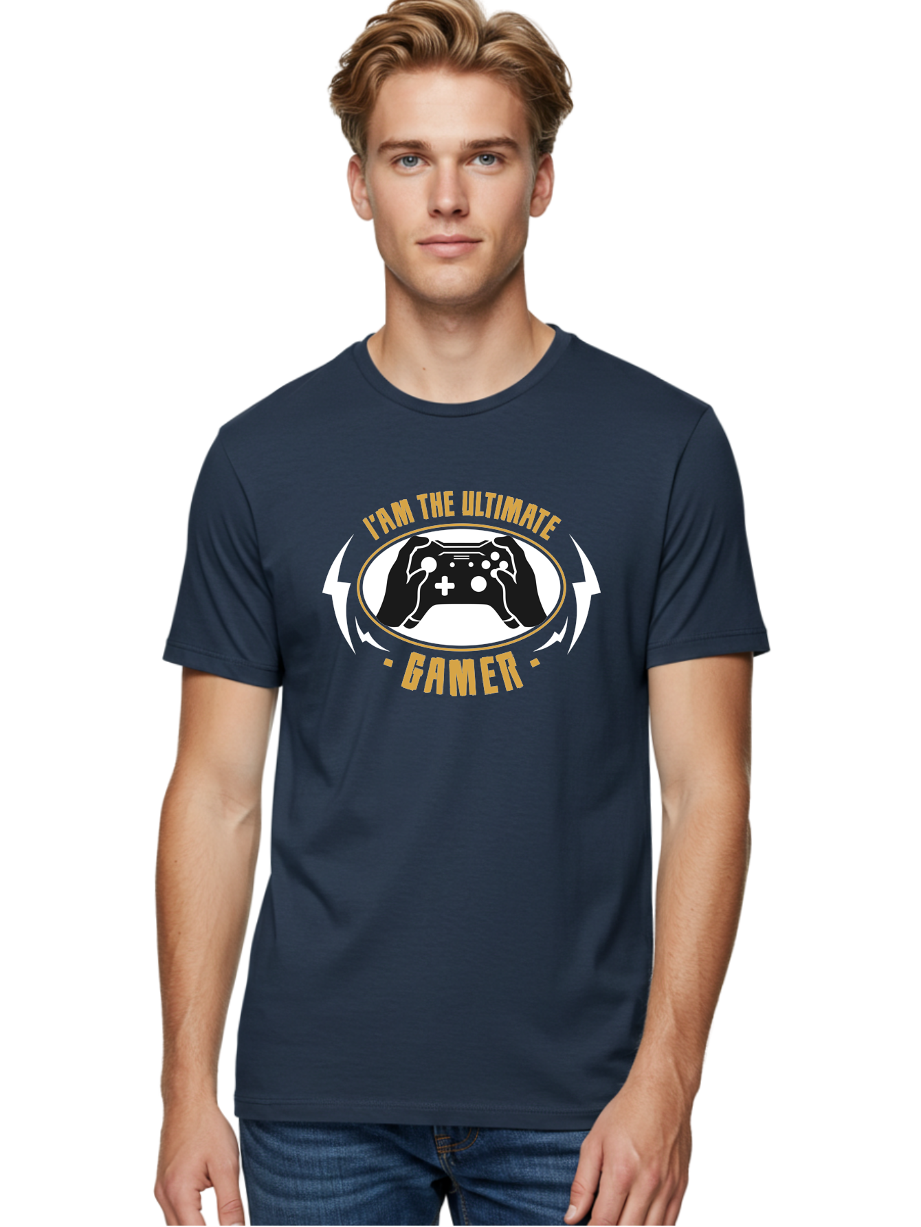 I-Am-The-Ultimate-Gamer Men'S Graphic Tee, 100% Cotton, Comfortable Casual Summer Wear, Machine Washable, Gaming Controller, Gamer Lifestyle, Video Game Culture, Gaming Community, Ultimate Gamer, Gaming Graphics, Game On - Aaa643 12