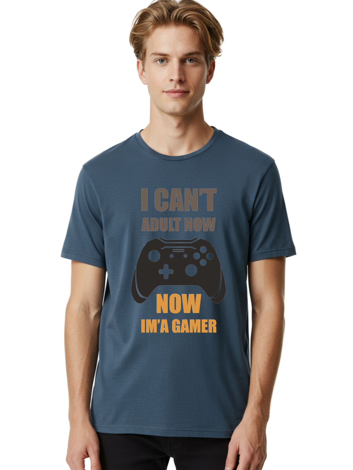 I-Can-T-Adult-Now Men'S Graphic Tee, 100% Cotton, Comfortable Casual Summer Wear, Machine Washable, Gaming Humor, Gamer Life, Video Game Controller, Can'T Adult, Gaming Culture, Fun Quote, Gaming Quote, Playful Graphics, Gaming Phrases - Aaa644 8