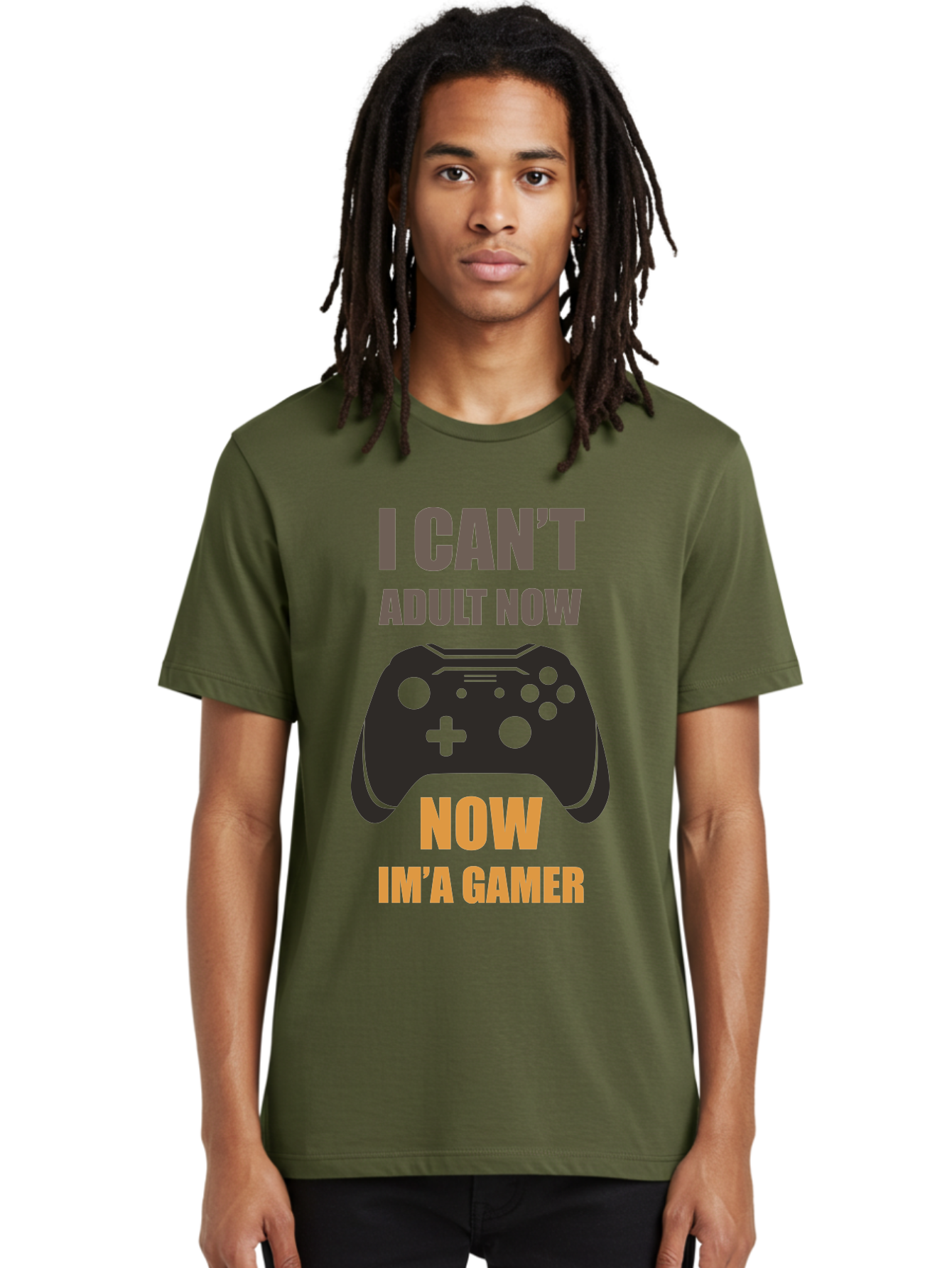I-Can-T-Adult-Now Men'S Graphic Tee, 100% Cotton, Comfortable Casual Summer Wear, Machine Washable, Gaming Humor, Gamer Life, Video Game Controller, Can'T Adult, Gaming Culture, Fun Quote, Gaming Quote, Playful Graphics, Gaming Phrases - Aaa644 30