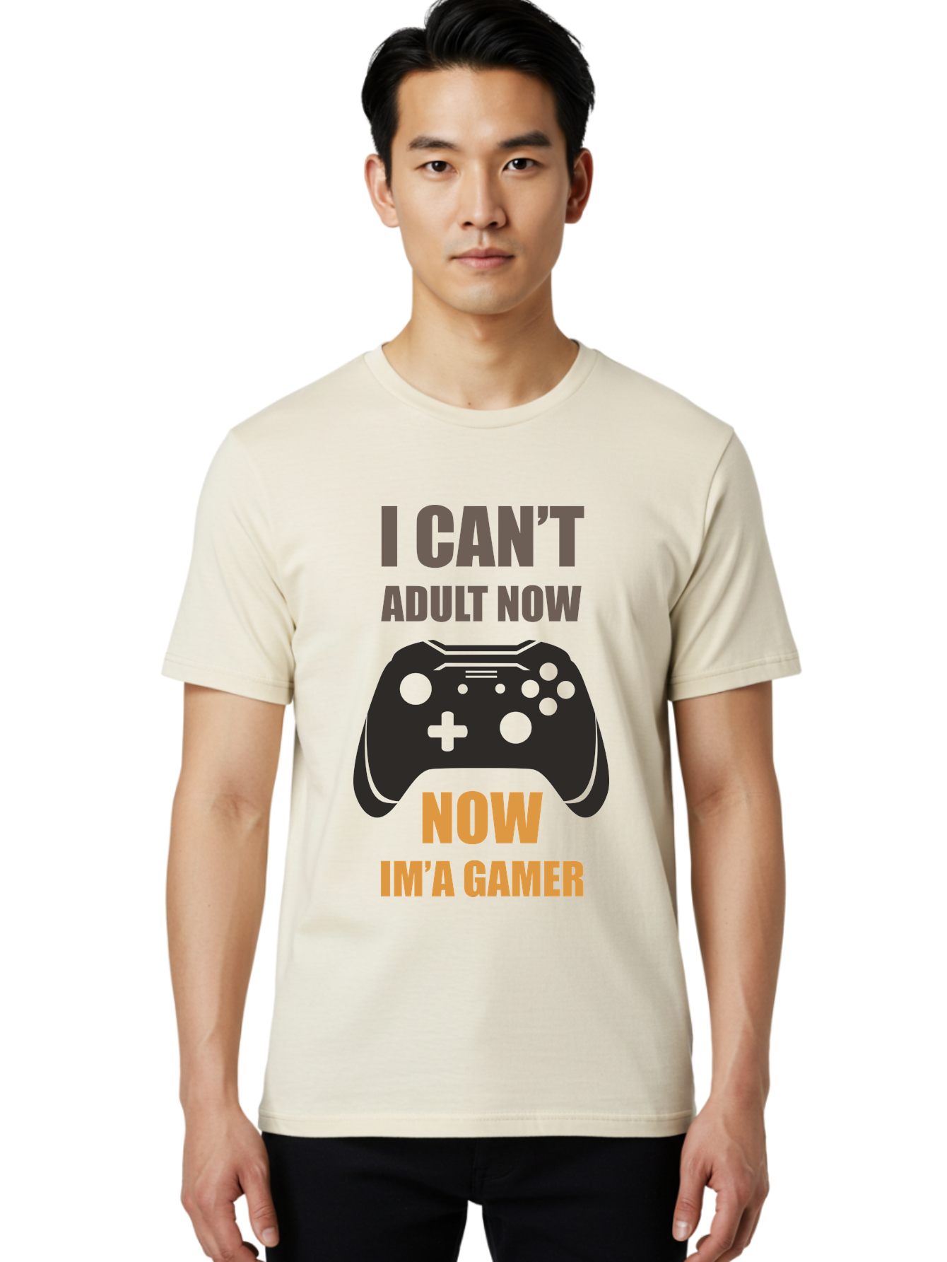 I-Can-T-Adult-Now Men'S Graphic Tee, 100% Cotton, Comfortable Casual Summer Wear, Machine Washable, Gaming Humor, Gamer Life, Video Game Controller, Can'T Adult, Gaming Culture, Fun Quote, Gaming Quote, Playful Graphics, Gaming Phrases - Aaa644 26