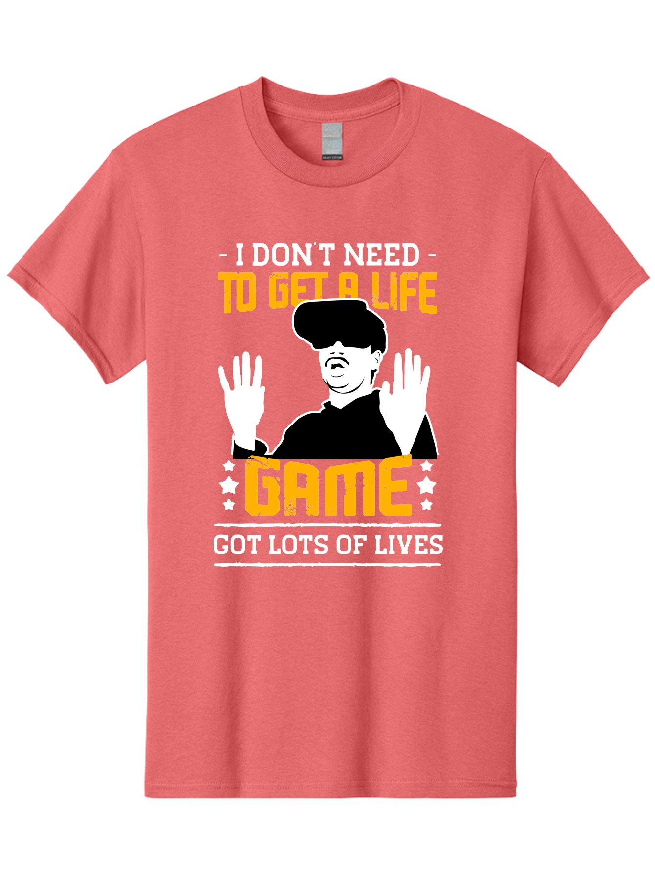 I-Don-T-Need-To-Get-A-Life-Game Men'S Graphic Tee, 100% Cotton, Comfortable Casual Summer Wear, Machine Washable, Gaming Humor, Video Game Quote, Gamer Lifestyle, Multiple Lives, Playful Graphics, Gaming Culture, Retro Gaming Style - Aaa645 5