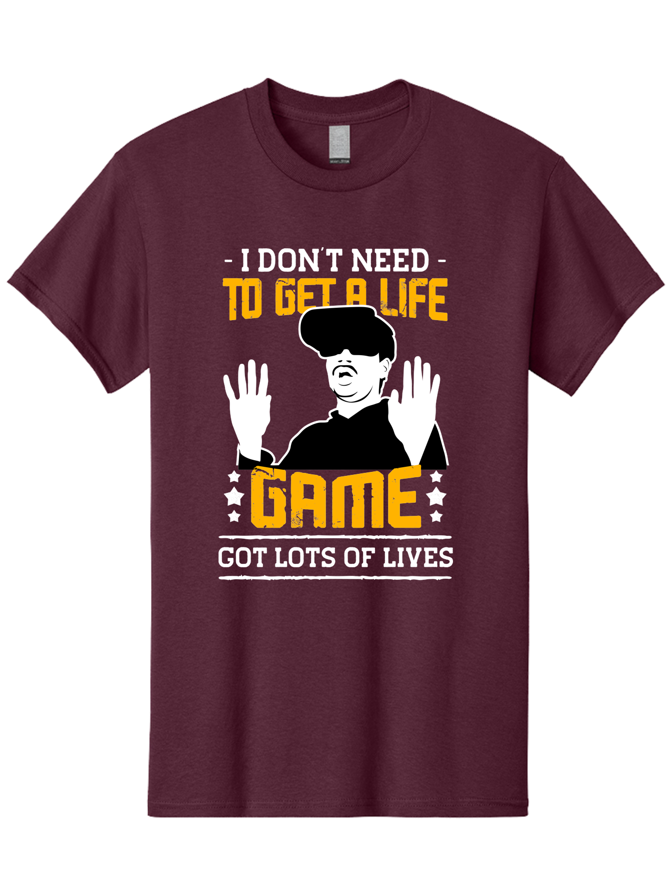 I-Don-T-Need-To-Get-A-Life-Game Men'S Graphic Tee, 100% Cotton, Comfortable Casual Summer Wear, Machine Washable, Gaming Humor, Video Game Quote, Gamer Lifestyle, Multiple Lives, Playful Graphics, Gaming Culture, Retro Gaming Style - Aaa645 13