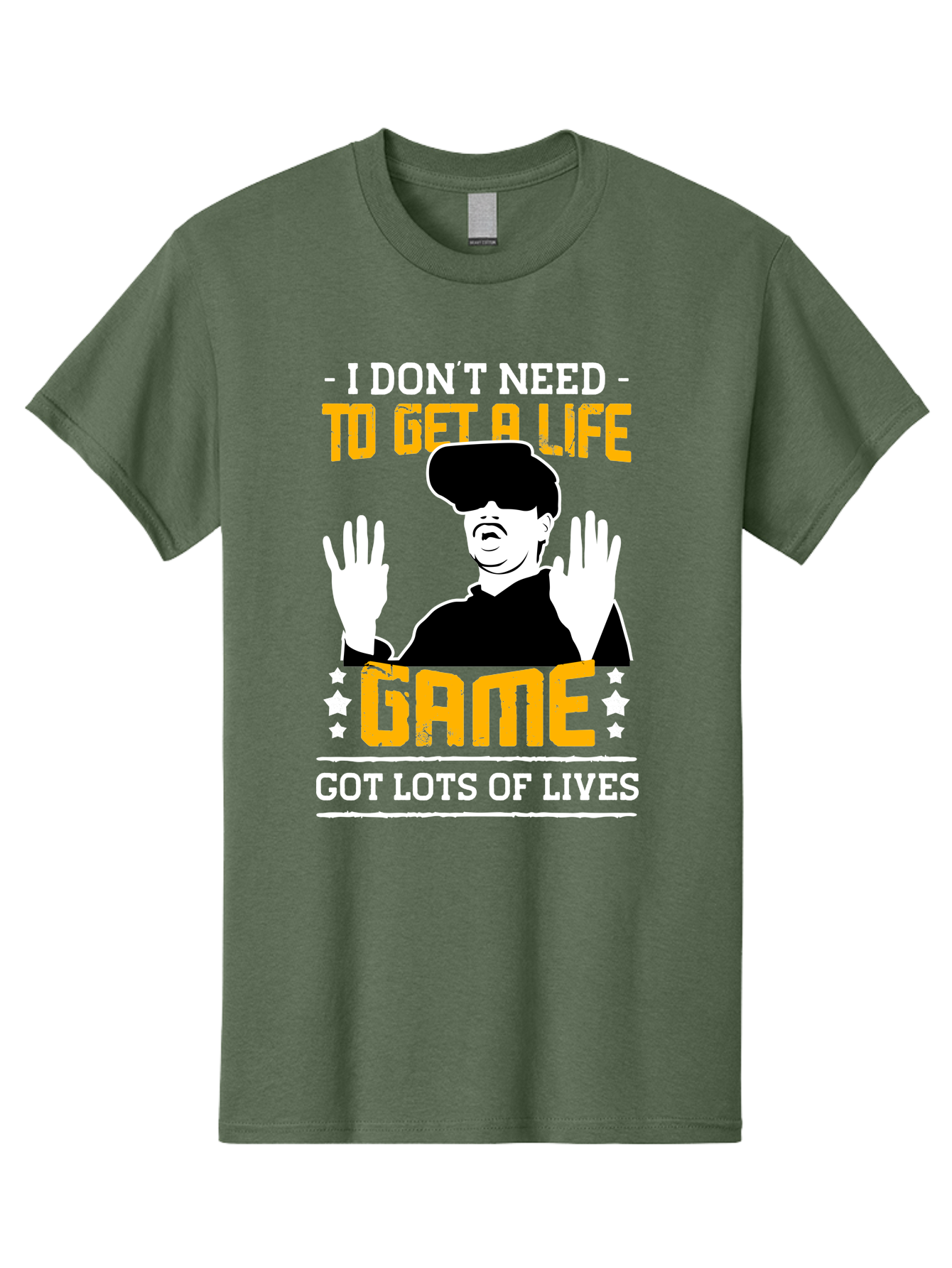I-Don-T-Need-To-Get-A-Life-Game Men'S Graphic Tee, 100% Cotton, Comfortable Casual Summer Wear, Machine Washable, Gaming Humor, Video Game Quote, Gamer Lifestyle, Multiple Lives, Playful Graphics, Gaming Culture, Retro Gaming Style - Aaa645 15