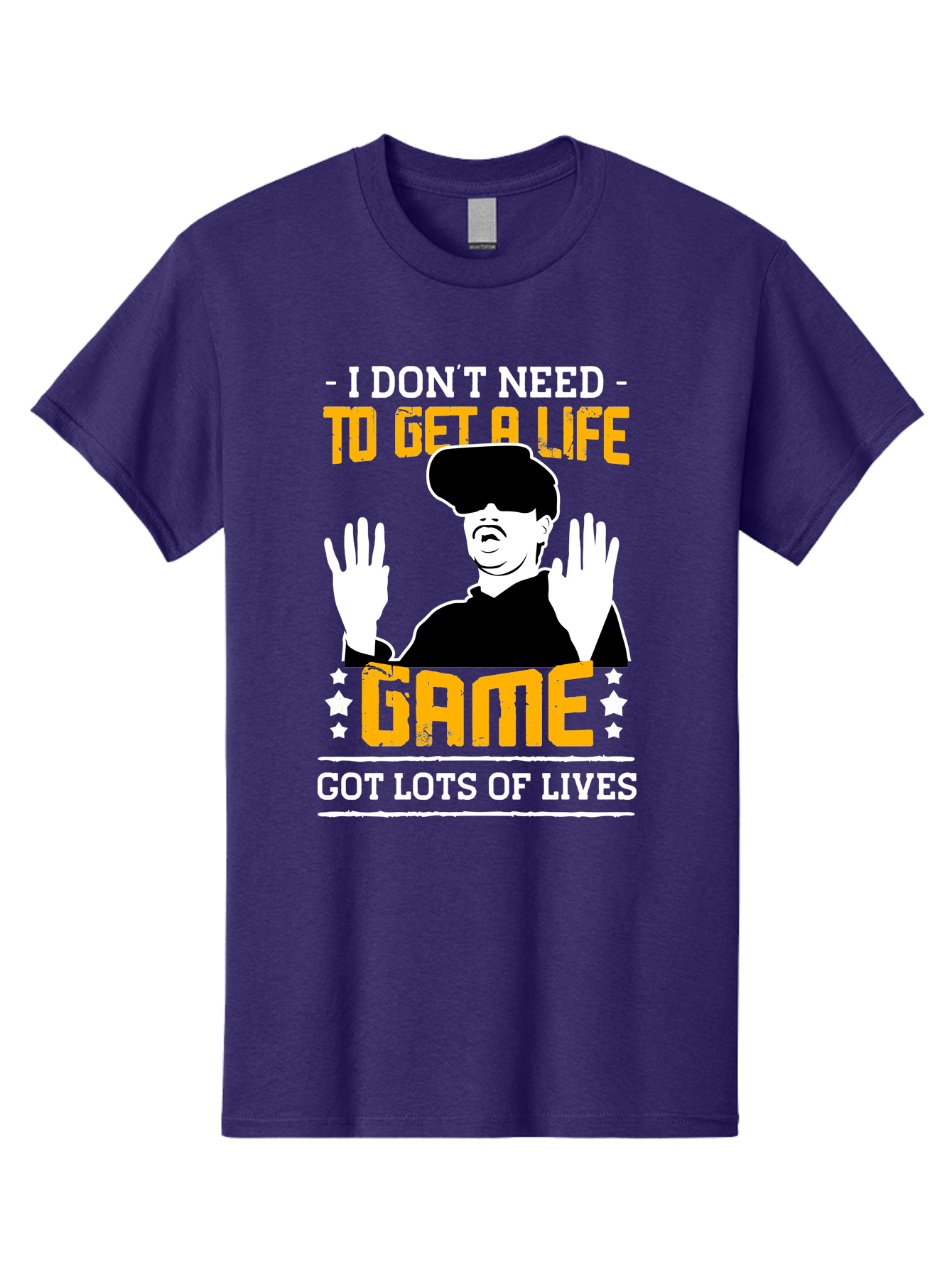 I-Don-T-Need-To-Get-A-Life-Game Men'S Graphic Tee, 100% Cotton, Comfortable Casual Summer Wear, Machine Washable, Gaming Humor, Video Game Quote, Gamer Lifestyle, Multiple Lives, Playful Graphics, Gaming Culture, Retro Gaming Style - Aaa645 3