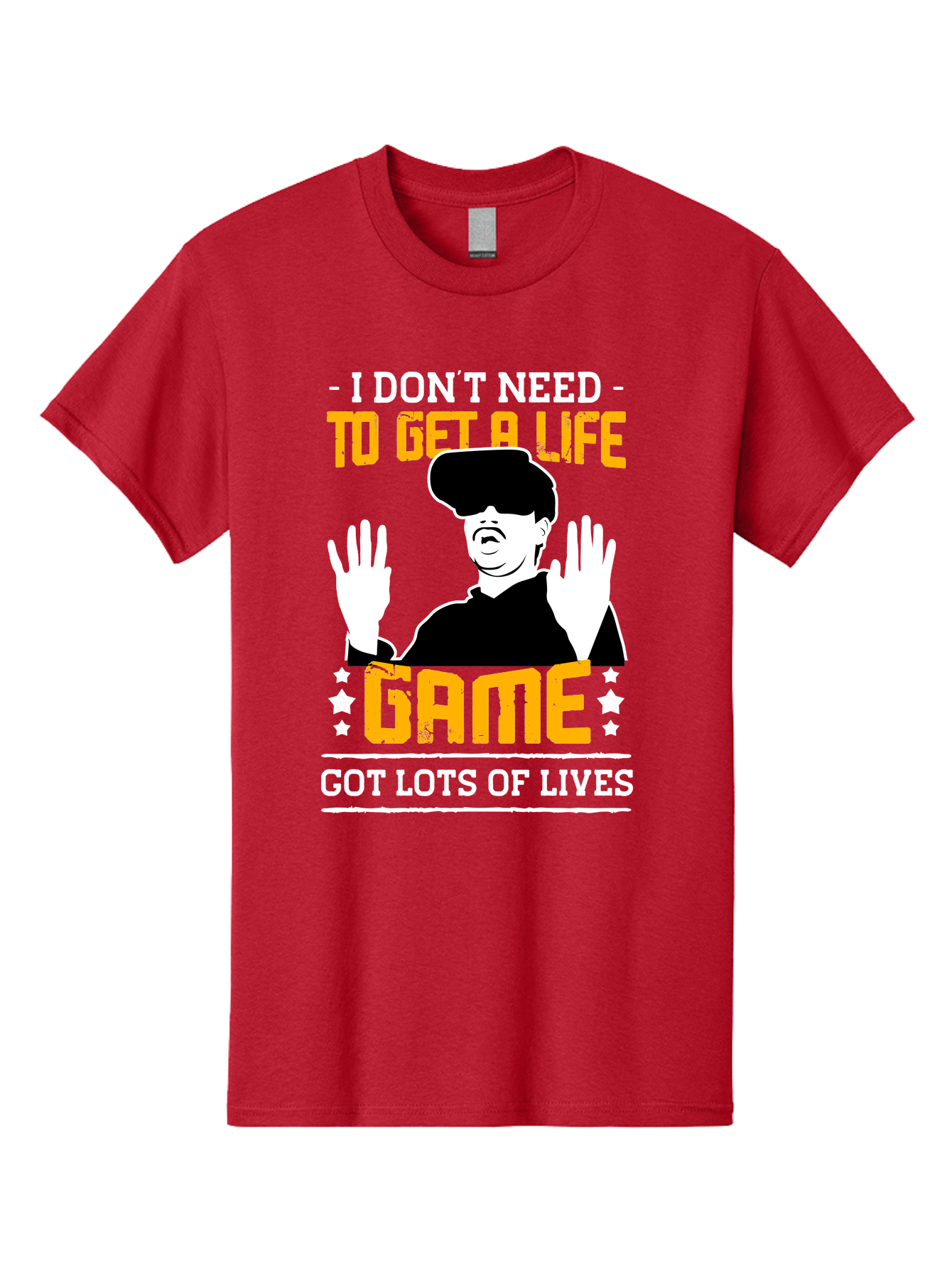 I-Don-T-Need-To-Get-A-Life-Game Men'S Graphic Tee, 100% Cotton, Comfortable Casual Summer Wear, Machine Washable, Gaming Humor, Video Game Quote, Gamer Lifestyle, Multiple Lives, Playful Graphics, Gaming Culture, Retro Gaming Style - Aaa645 17