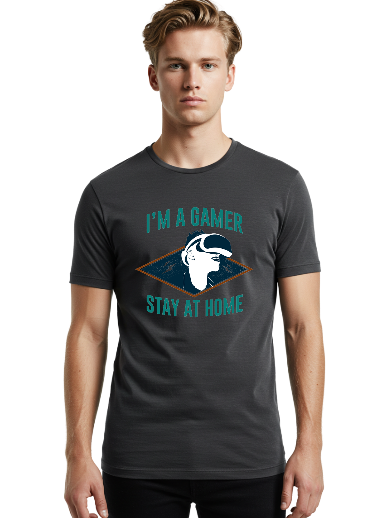 I-M-A-Gamer-Stay-At-Home Men'S Graphic Tee, 100% Cotton, Comfortable Casual Summer Wear, Machine Washable, Gamer, Vr Headset, Stay At Home, Gaming Culture, Online Gaming, Virtual Reality Experience, Gaming Lifestyle, Tech Enthusiast - Aaa646 18