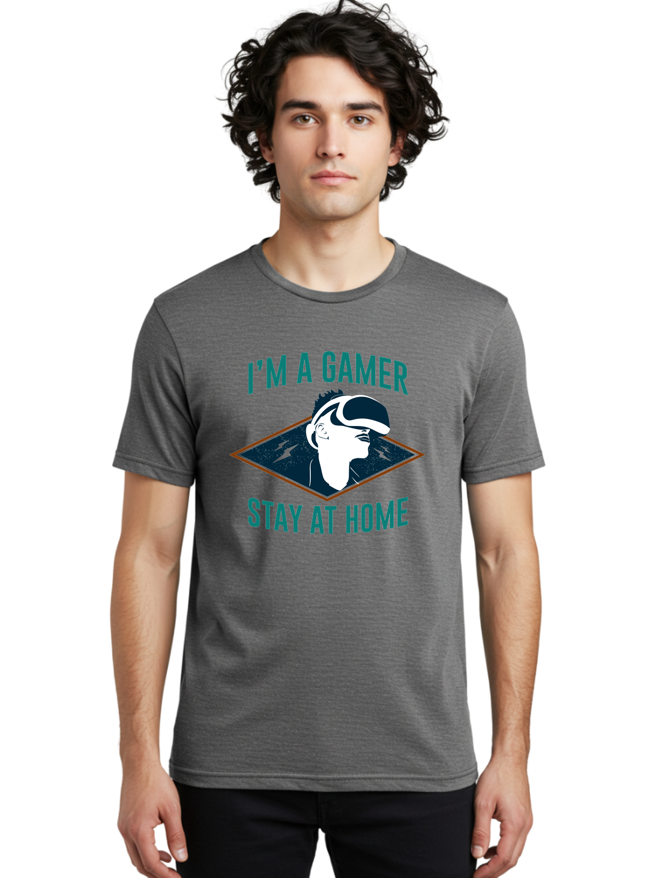 I-M-A-Gamer-Stay-At-Home Men'S Graphic Tee, 100% Cotton, Comfortable Casual Summer Wear, Machine Washable, Gamer, Vr Headset, Stay At Home, Gaming Culture, Online Gaming, Virtual Reality Experience, Gaming Lifestyle, Tech Enthusiast - Aaa646 12