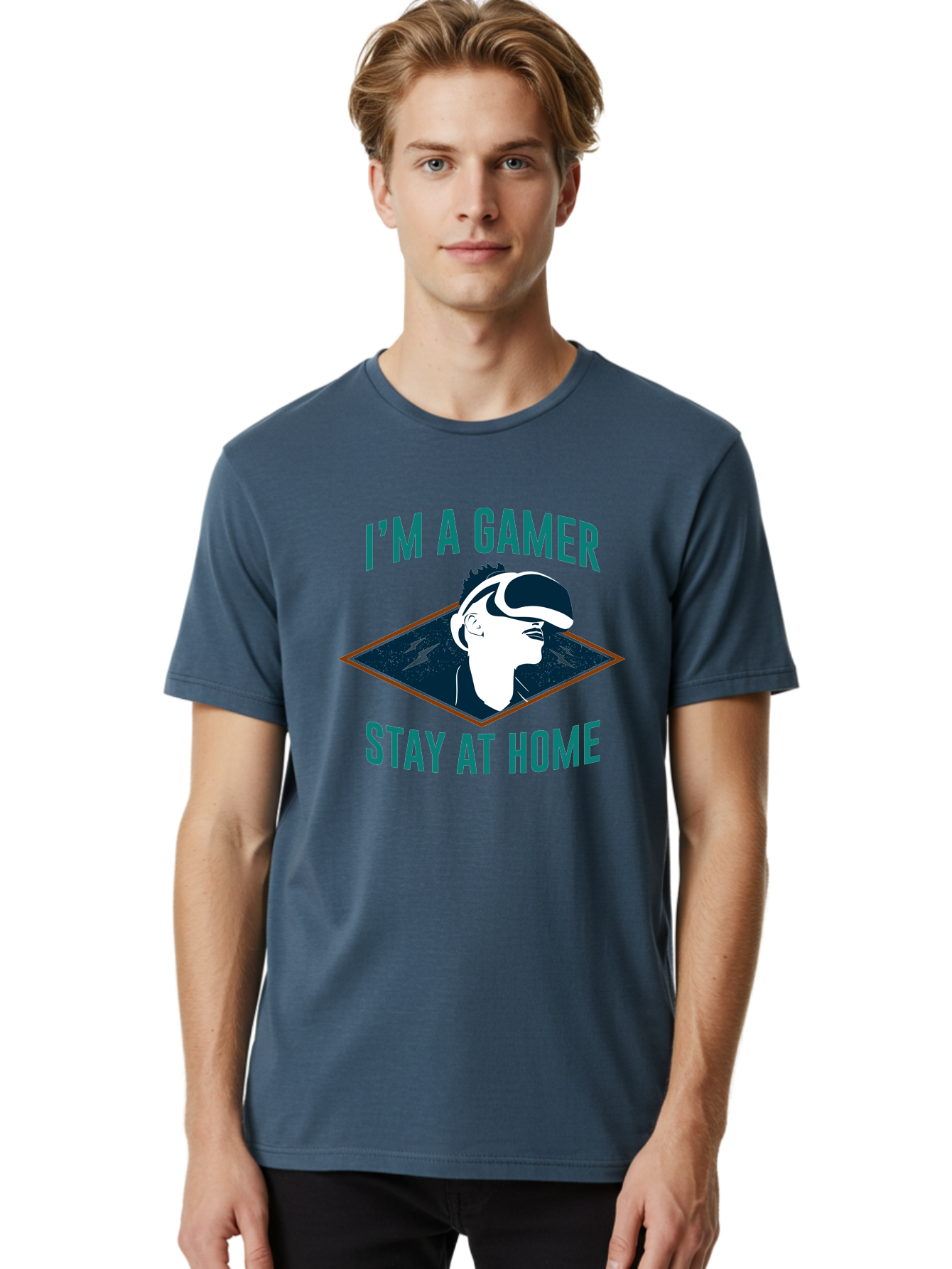 I-M-A-Gamer-Stay-At-Home Men'S Graphic Tee, 100% Cotton, Comfortable Casual Summer Wear, Machine Washable, Gamer, Vr Headset, Stay At Home, Gaming Culture, Online Gaming, Virtual Reality Experience, Gaming Lifestyle, Tech Enthusiast - Aaa646 20