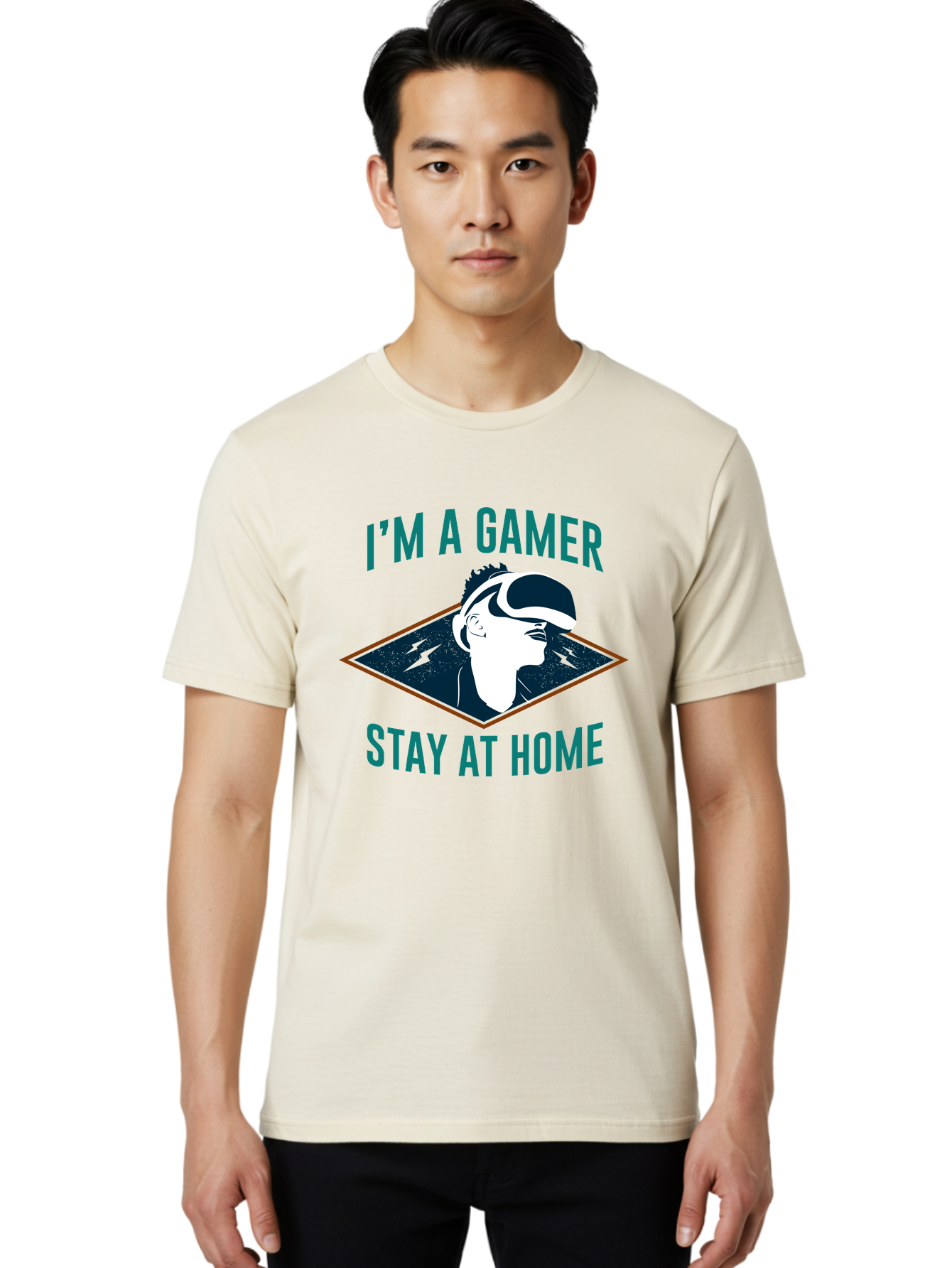 I-M-A-Gamer-Stay-At-Home Men'S Graphic Tee, 100% Cotton, Comfortable Casual Summer Wear, Machine Washable, Gamer, Vr Headset, Stay At Home, Gaming Culture, Online Gaming, Virtual Reality Experience, Gaming Lifestyle, Tech Enthusiast - Aaa646 30