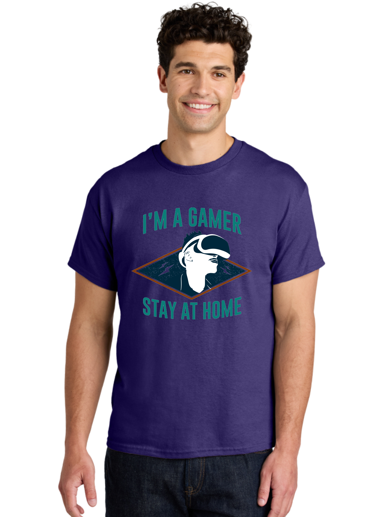 I-M-A-Gamer-Stay-At-Home Men'S Graphic Tee, 100% Cotton, Comfortable Casual Summer Wear, Machine Washable, Gamer, Vr Headset, Stay At Home, Gaming Culture, Online Gaming, Virtual Reality Experience, Gaming Lifestyle, Tech Enthusiast - Aaa646 10