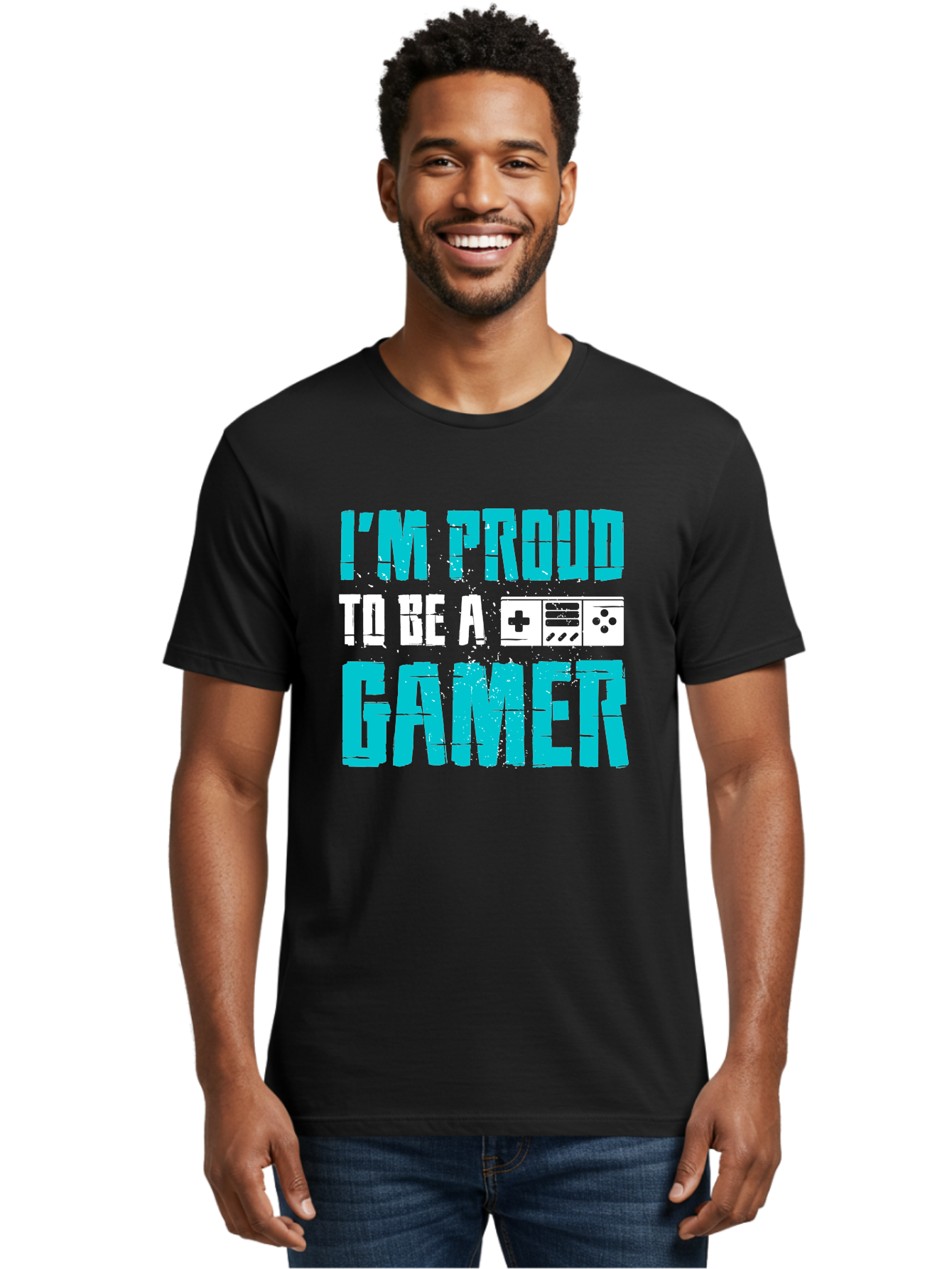 I-M-Proud-To-Be-A-Gamer Men'S Graphic Tee, 100% Cotton, Comfortable Casual Summer Wear, Machine Washable, Gaming Culture, Gamer Pride, Video Games, Gaming Community, Gamer Identity, Positive Affirmation, Game On - Aaa647 26