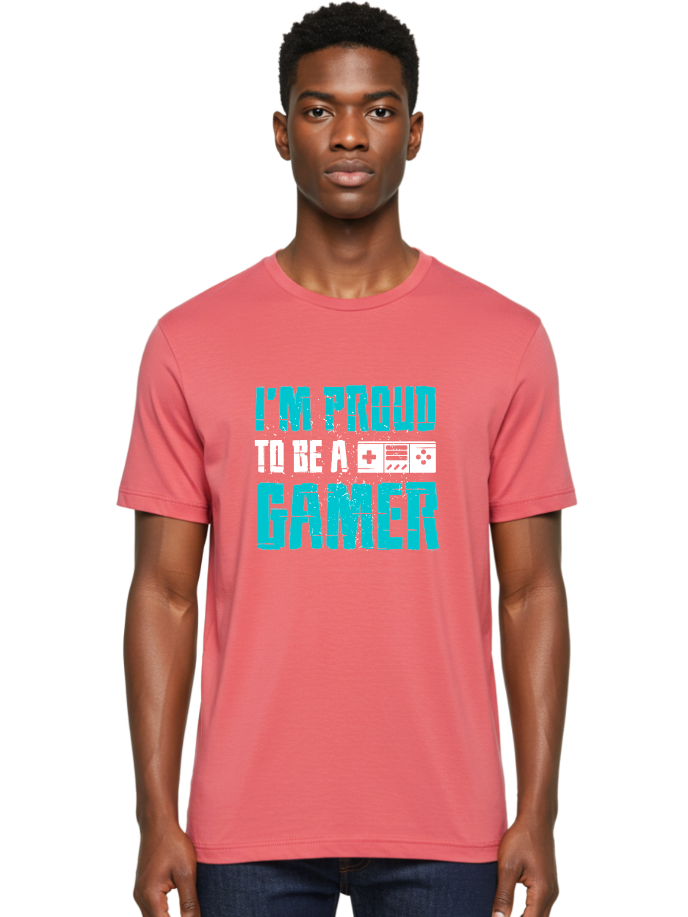 I-M-Proud-To-Be-A-Gamer Men'S Graphic Tee, 100% Cotton, Comfortable Casual Summer Wear, Machine Washable, Gaming Culture, Gamer Pride, Video Games, Gaming Community, Gamer Identity, Positive Affirmation, Game On - Aaa647 8